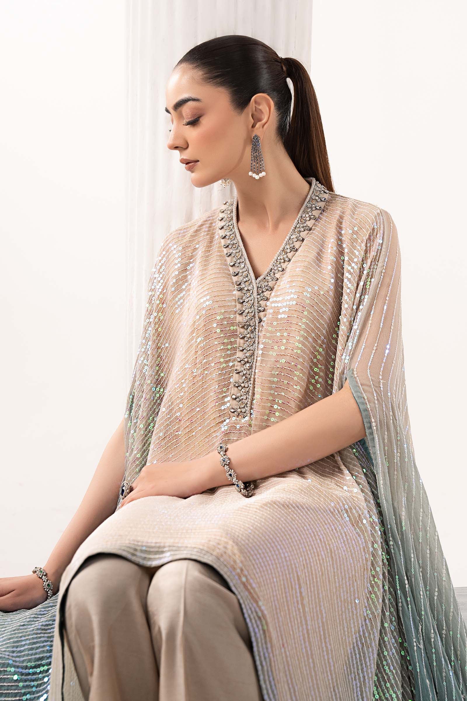 Maria B | Eid Collection 26 | 3 Piece Embroidered Chiffon Suit - House Of Hania