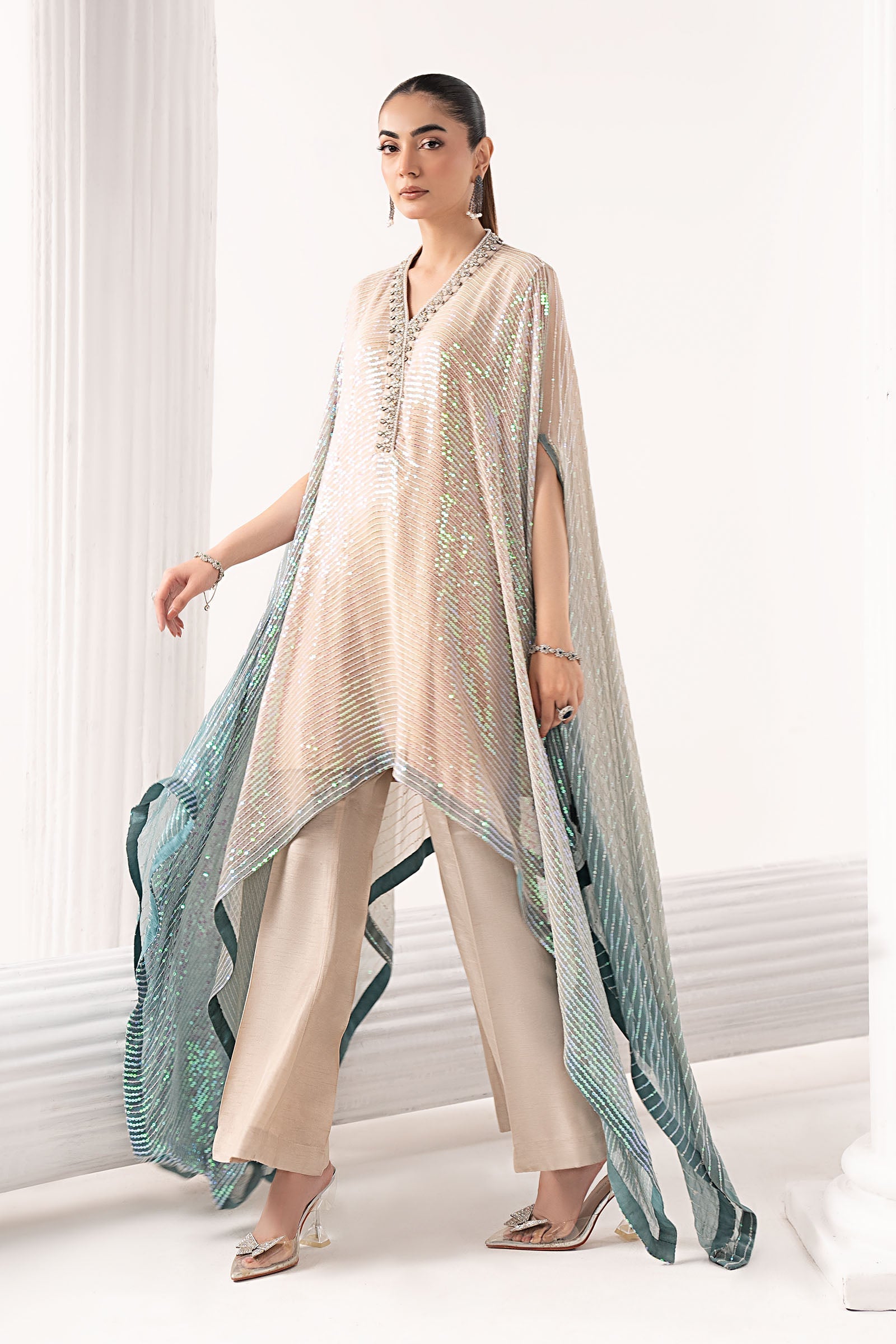 Maria B | Eid Collection 26 | 3 Piece Embroidered Chiffon Suit - House Of Hania