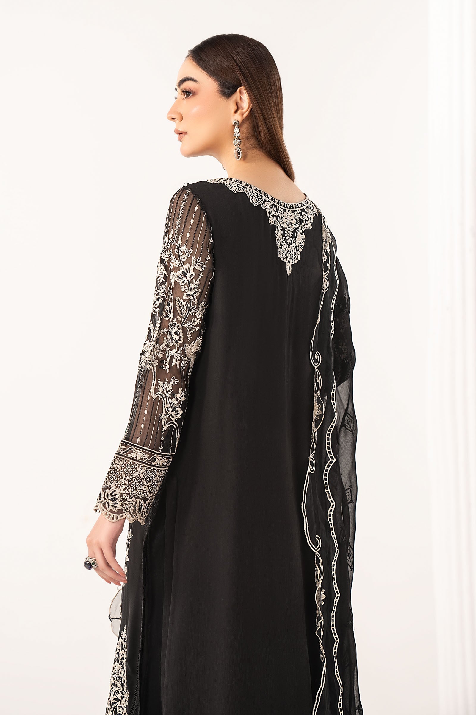 Maria B | Eid Collection 26 | 3 Piece Embroidered Chiffon Suit - House Of Hania