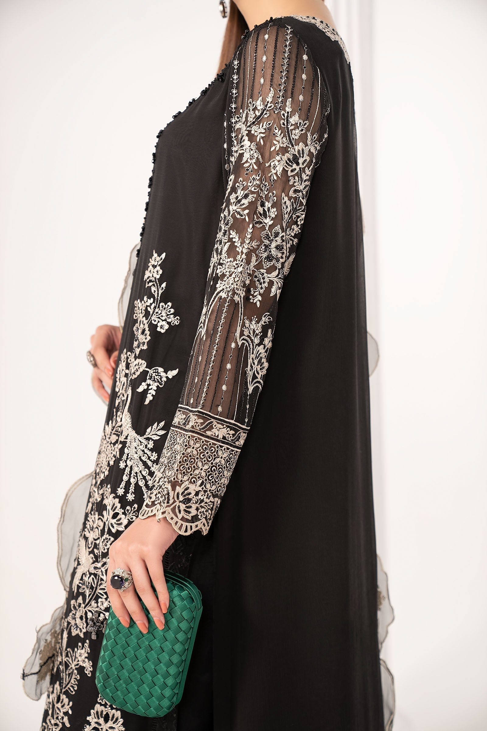 Maria B | Eid Collection 26 | 3 Piece Embroidered Chiffon Suit - House Of Hania