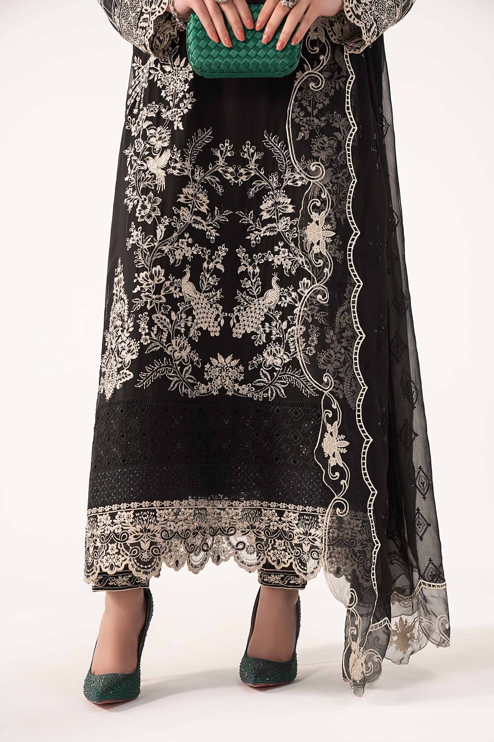 Maria B | Eid Collection 26 | 3 Piece Embroidered Chiffon Suit - House Of Hania