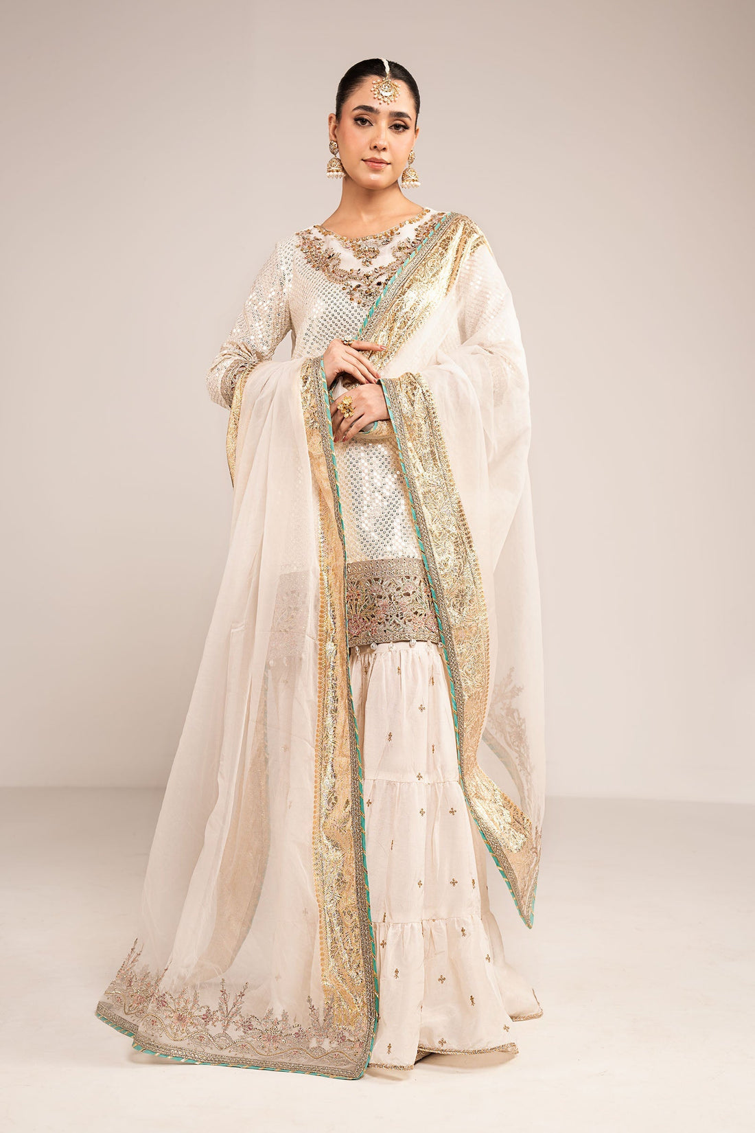 Maria B | Eid Collection 26 | 3 Piece Embroidered Chiffon Suit - House Of Hania