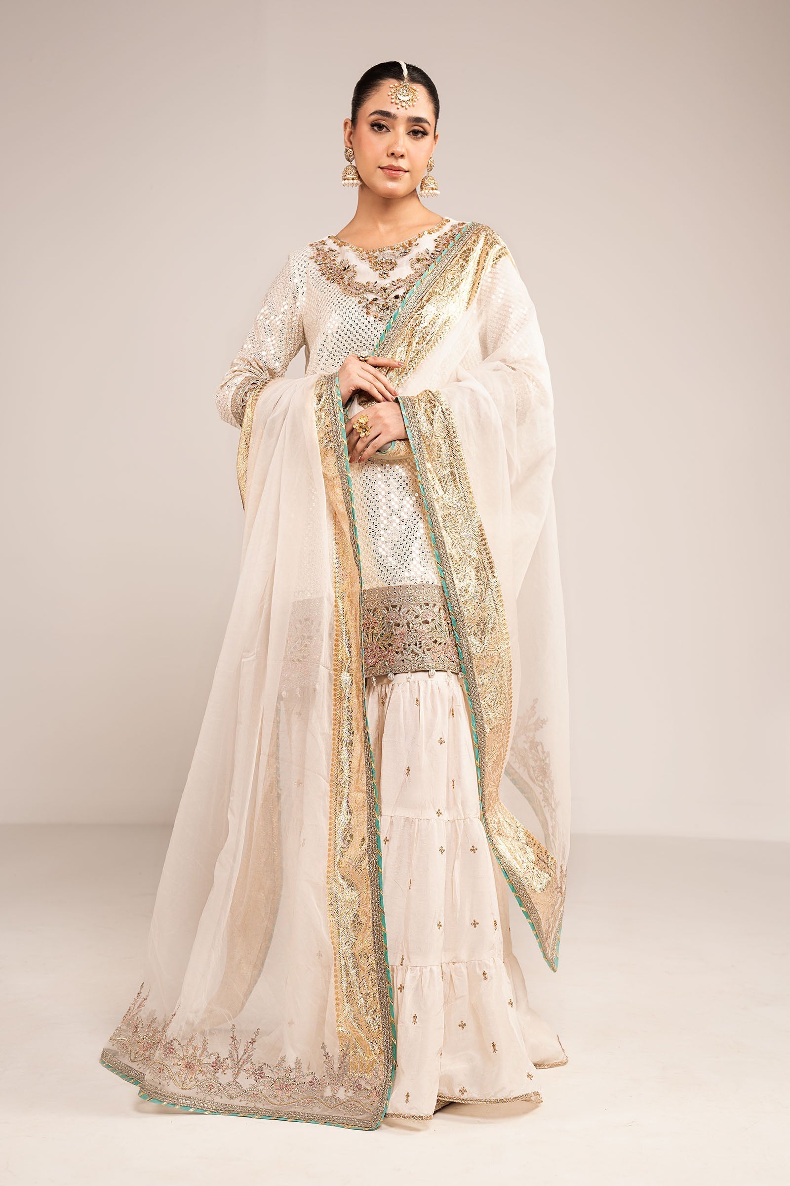 Maria B | Eid Collection 26 | 3 Piece Embroidered Chiffon Suit - House Of Hania