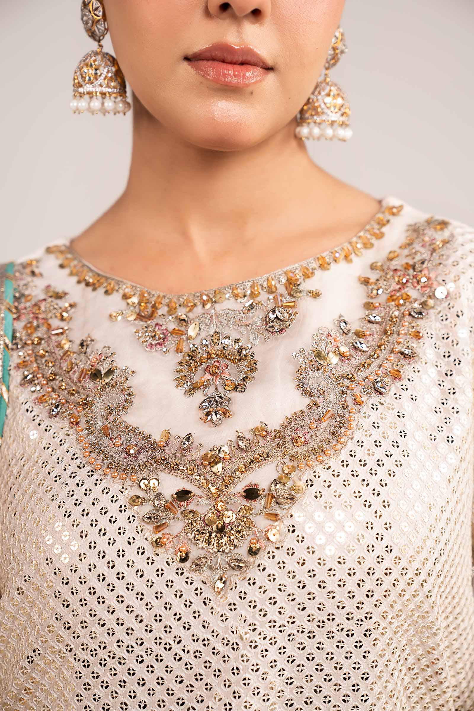 Maria B | Eid Collection 26 | 3 Piece Embroidered Chiffon Suit - House Of Hania