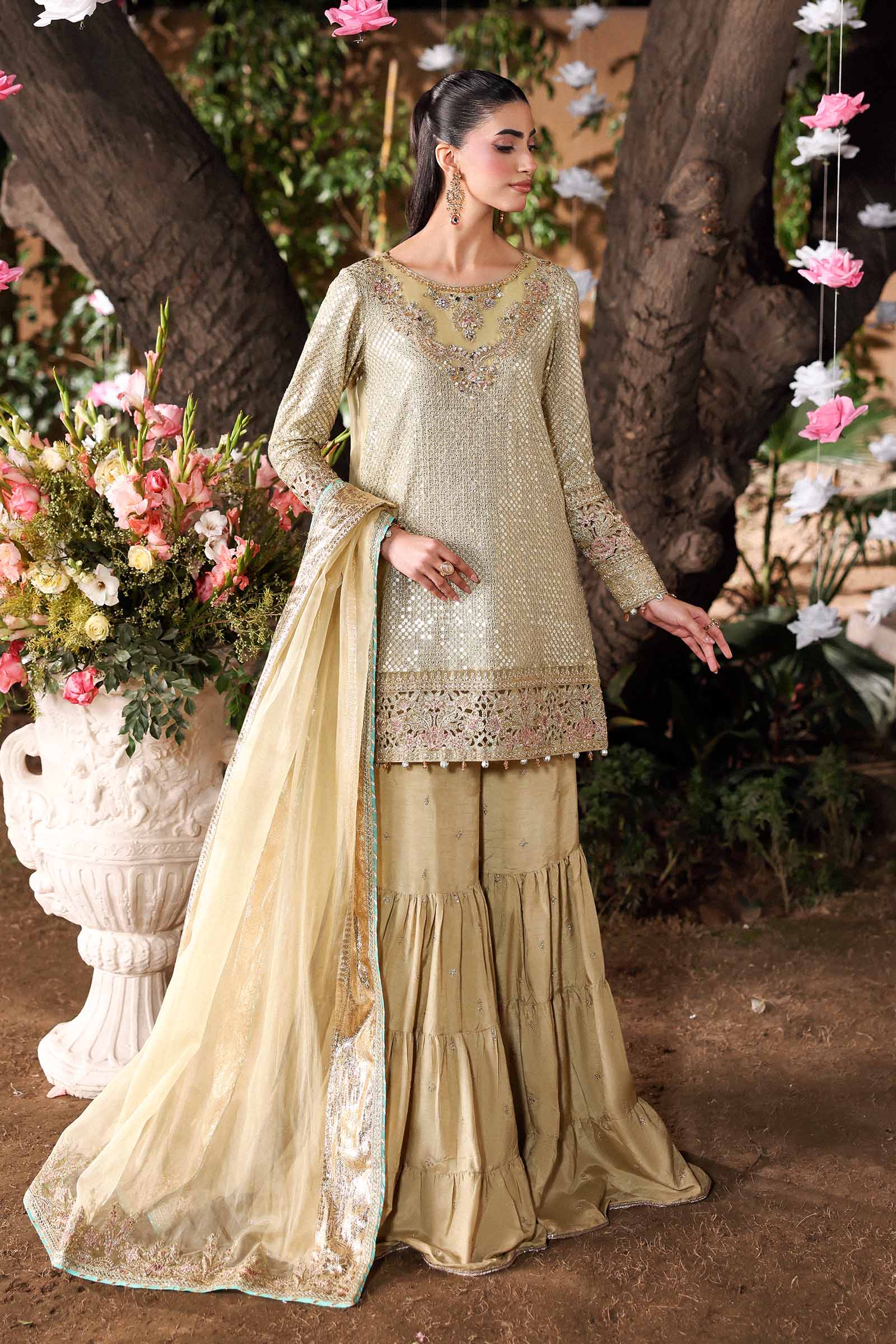 Maria B | Eid Collection 26 | 3 Piece Embroidered Chiffon Suit - House Of Hania