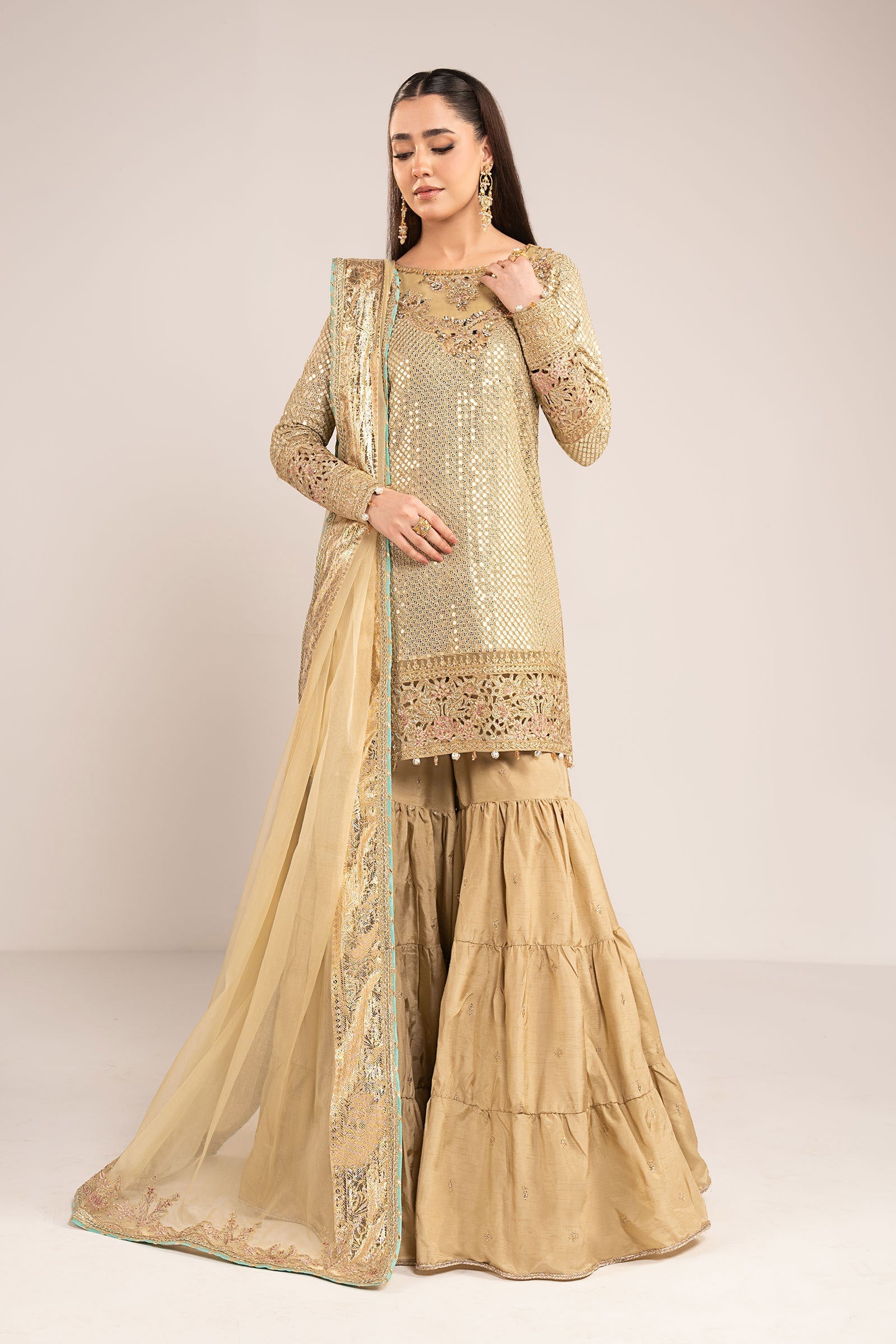 Maria B | Eid Collection 26 | 3 Piece Embroidered Chiffon Suit - House Of Hania