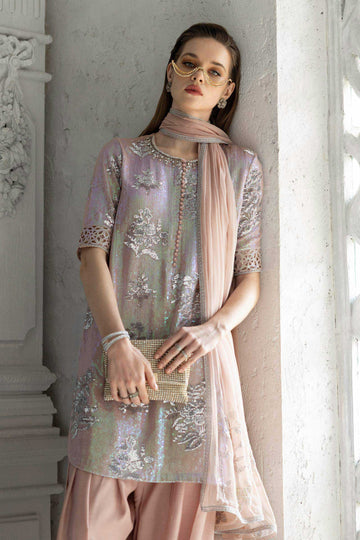 Maria B | Eid Collection 26 | 3 Piece Embroidered Chiffon Suit - House Of Hania