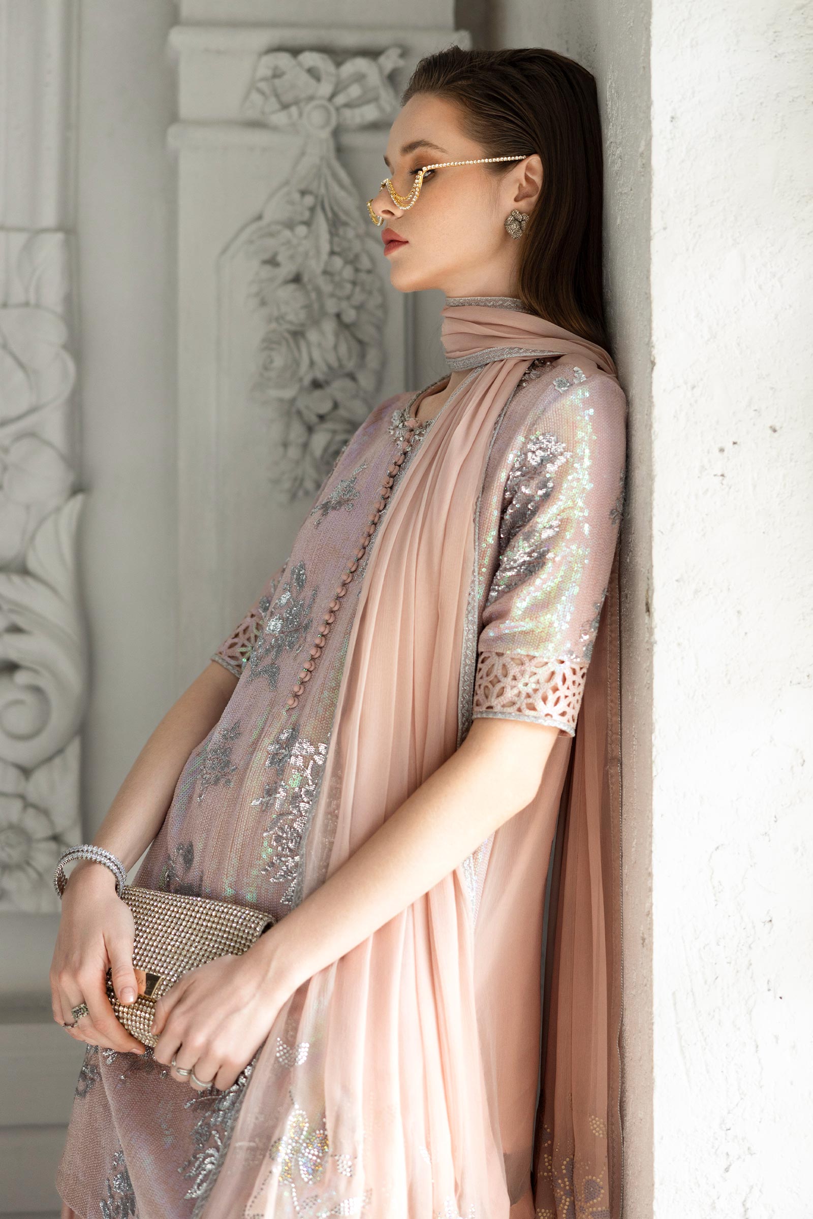 Maria B | Eid Collection 26 | 3 Piece Embroidered Chiffon Suit - House Of Hania