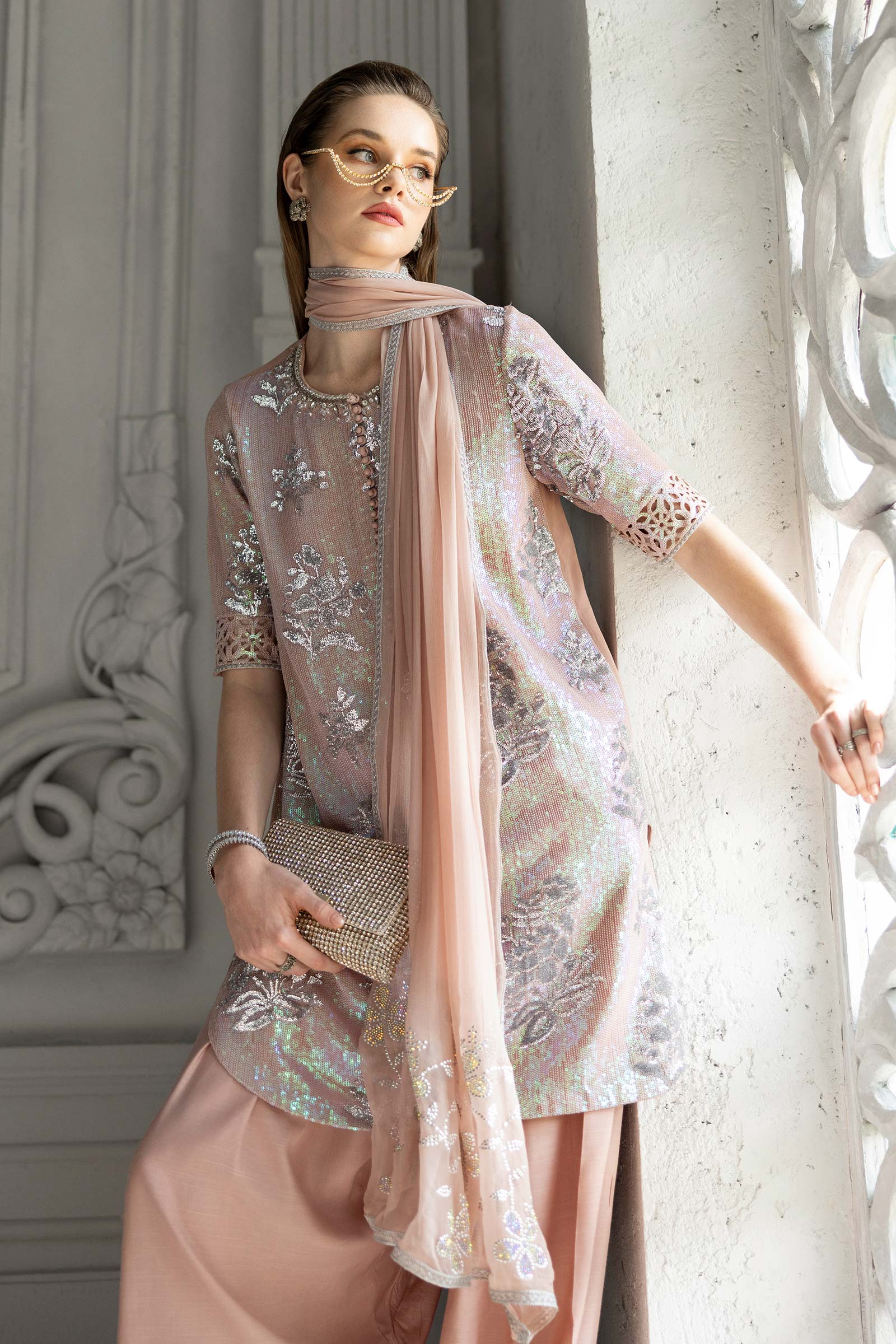 Maria B | Eid Collection 26 | 3 Piece Embroidered Chiffon Suit - House Of Hania