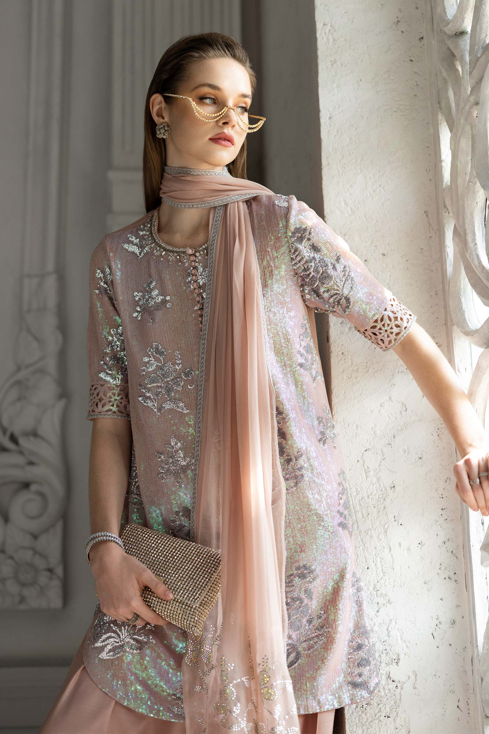 Maria B | Eid Collection 26 | 3 Piece Embroidered Chiffon Suit - House Of Hania