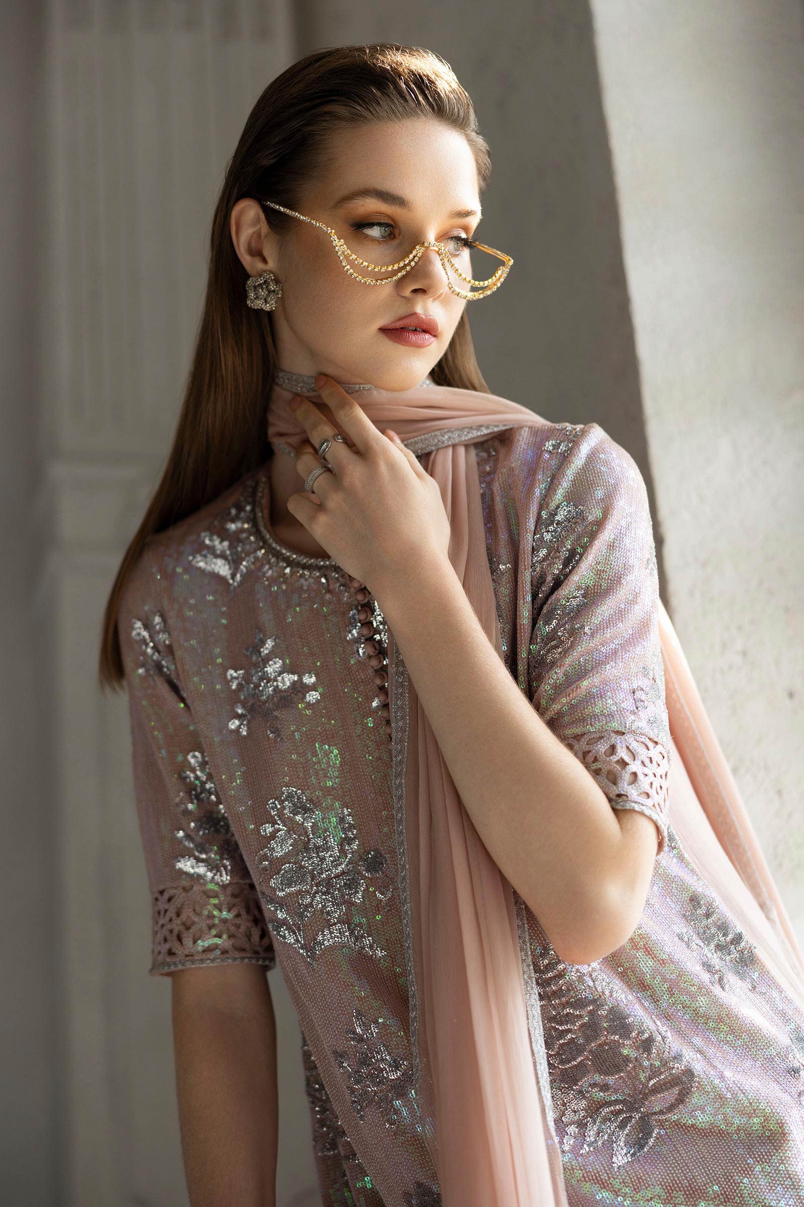 Maria B | Eid Collection 26 | 3 Piece Embroidered Chiffon Suit - House Of Hania