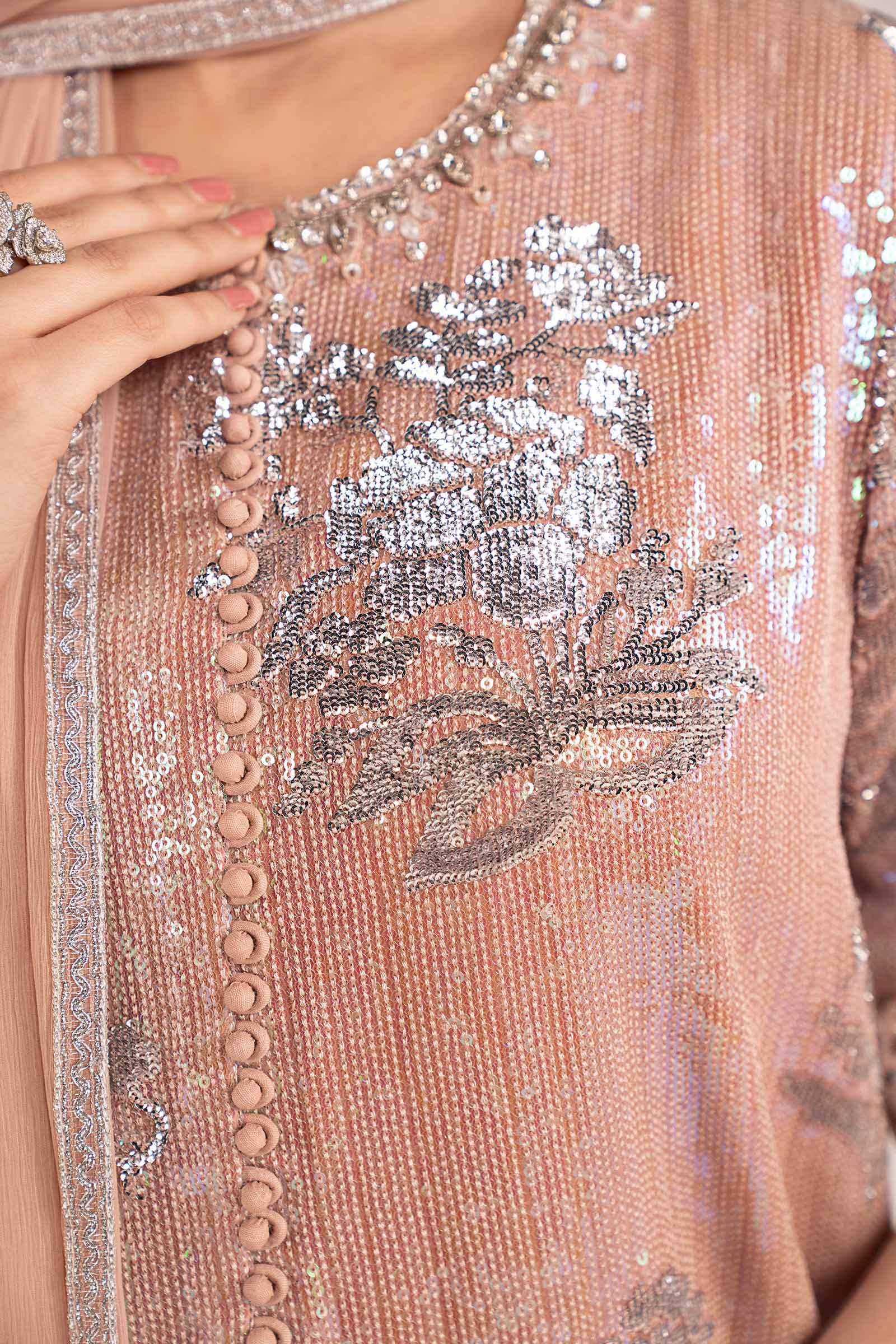 Maria B | Eid Collection 26 | 3 Piece Embroidered Chiffon Suit - House Of Hania