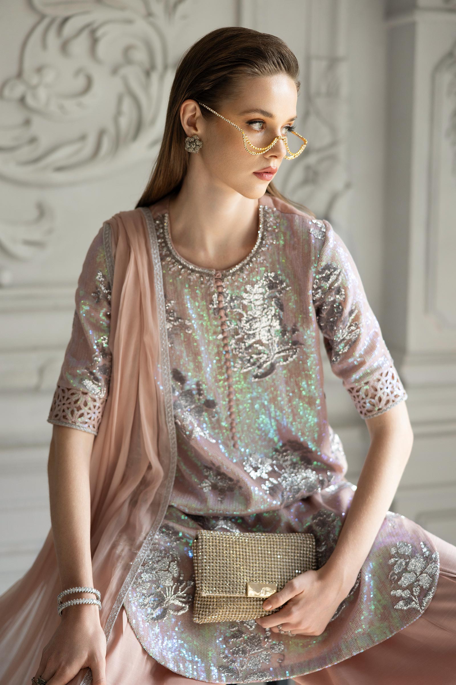 Maria B | Eid Collection 26 | 3 Piece Embroidered Chiffon Suit - House Of Hania