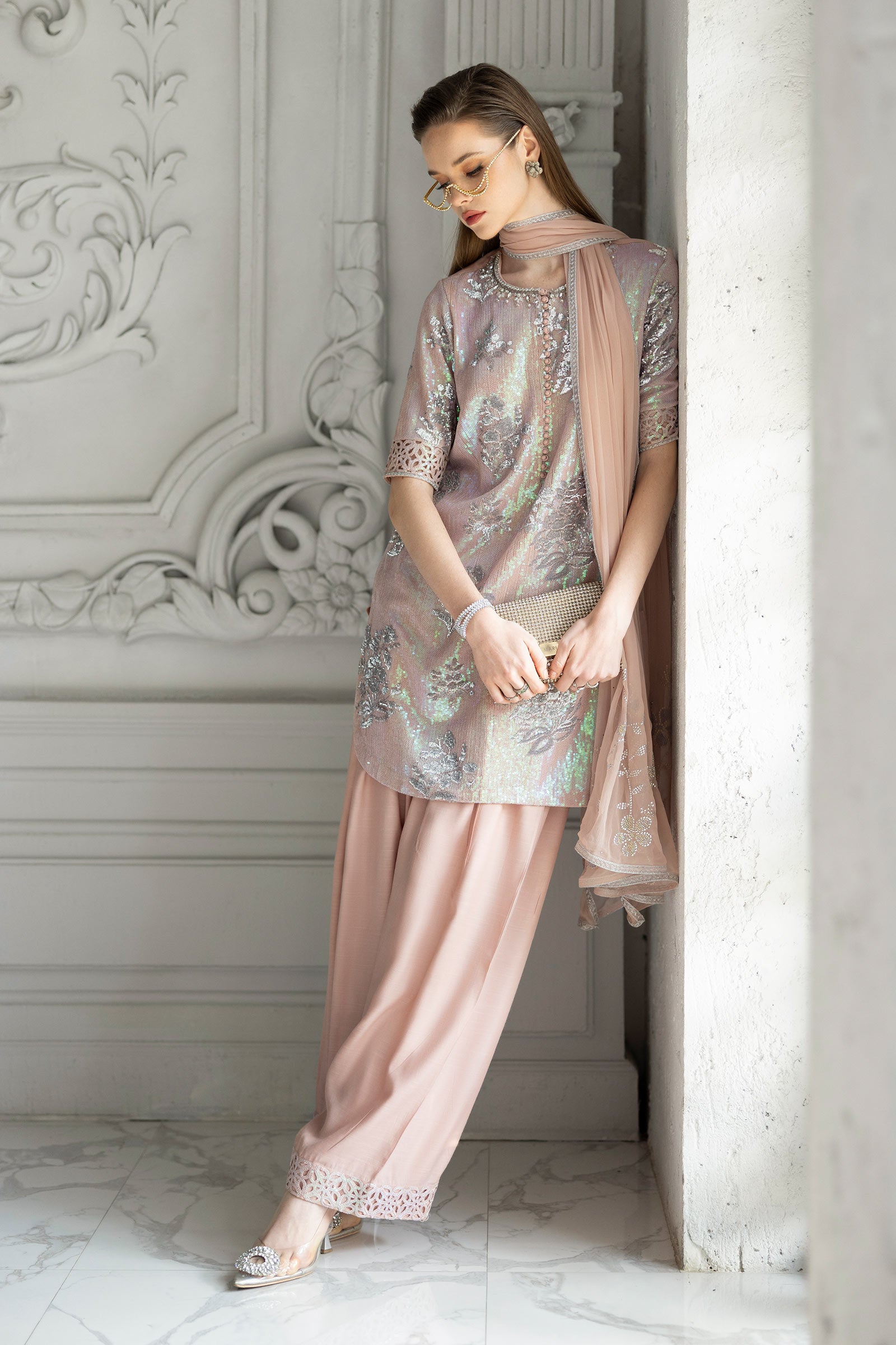 Maria B | Eid Collection 26 | 3 Piece Embroidered Chiffon Suit - House Of Hania