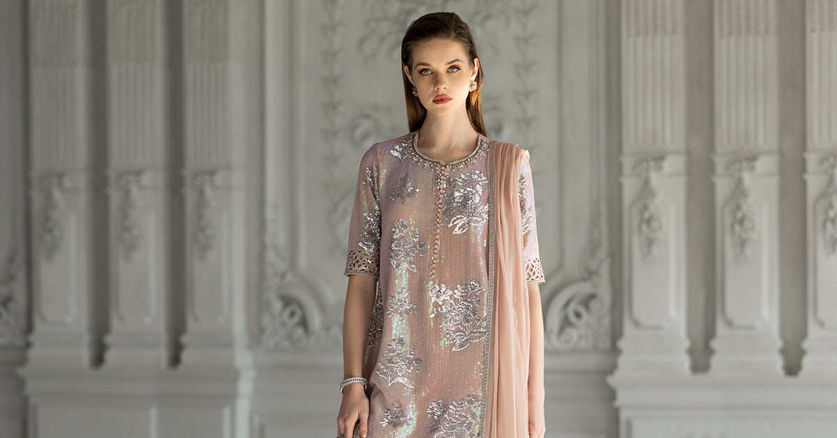 Maria B | Eid Collection 26 | 3 Piece Embroidered Chiffon Suit - House Of Hania