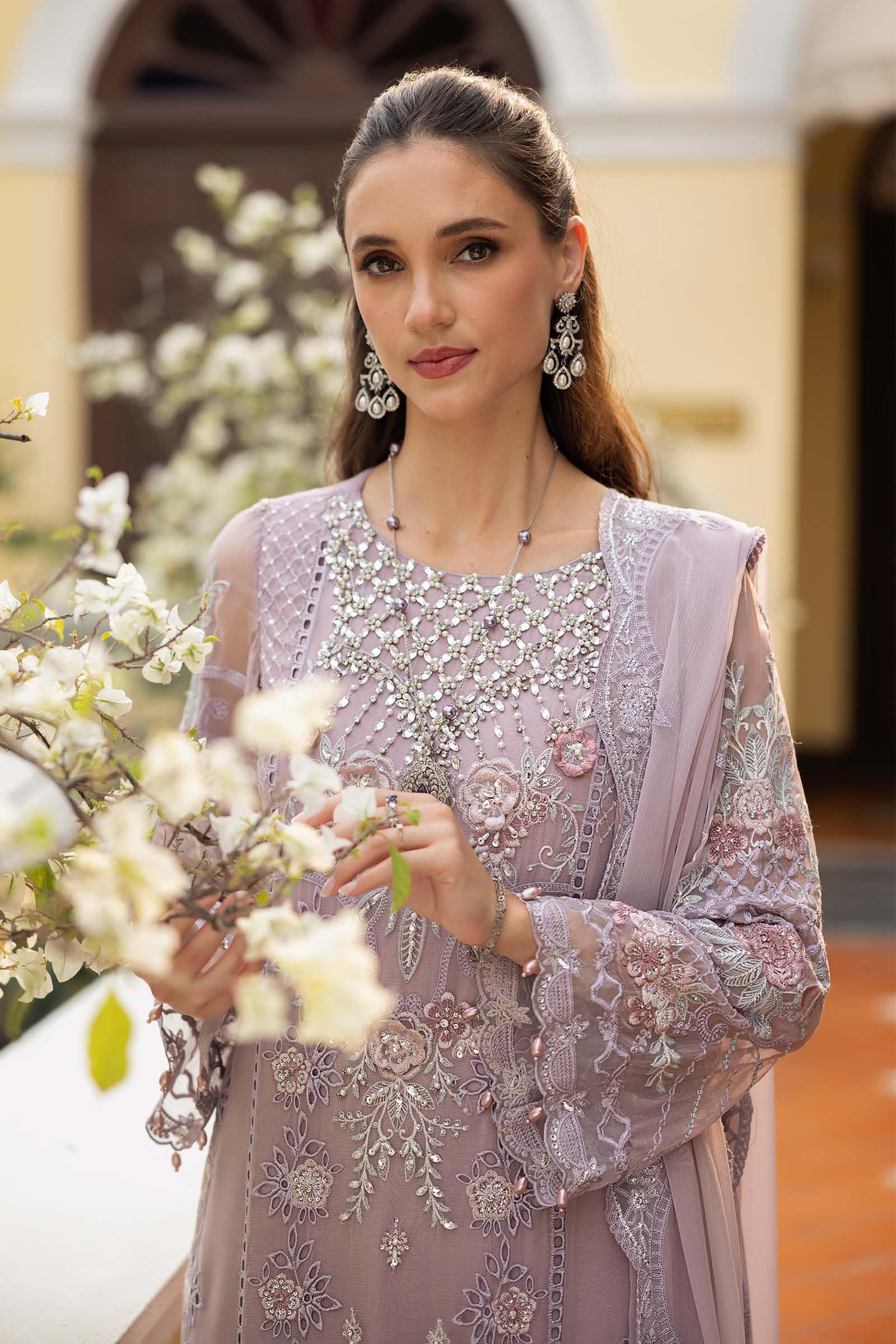 Maria B | Eid Collection 26 | 3 Piece Embroidered Chiffon Suit - House Of Hania