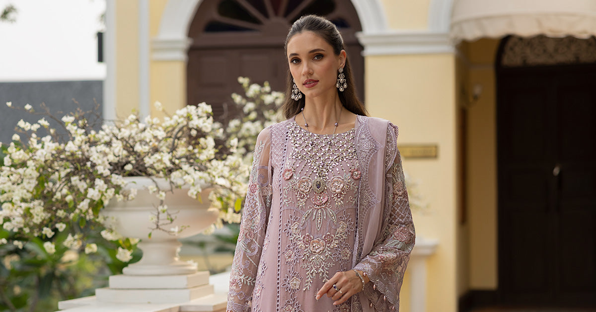 Maria B | Eid Collection 26 | 3 Piece Embroidered Chiffon Suit - House Of Hania