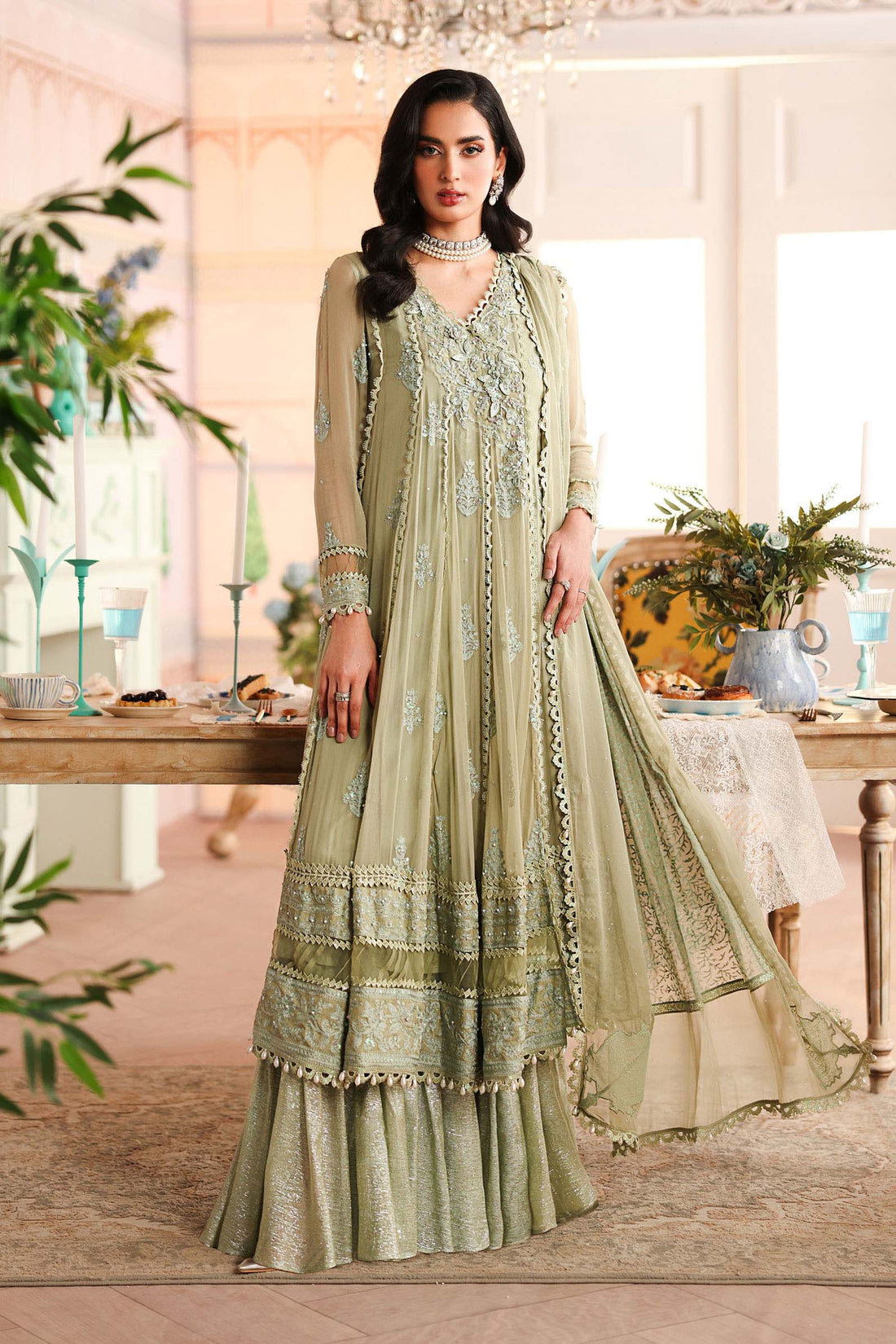 Maria B | Eid Collection 26 | 3 Piece Embroidered Chiffon Suit - House Of Hania