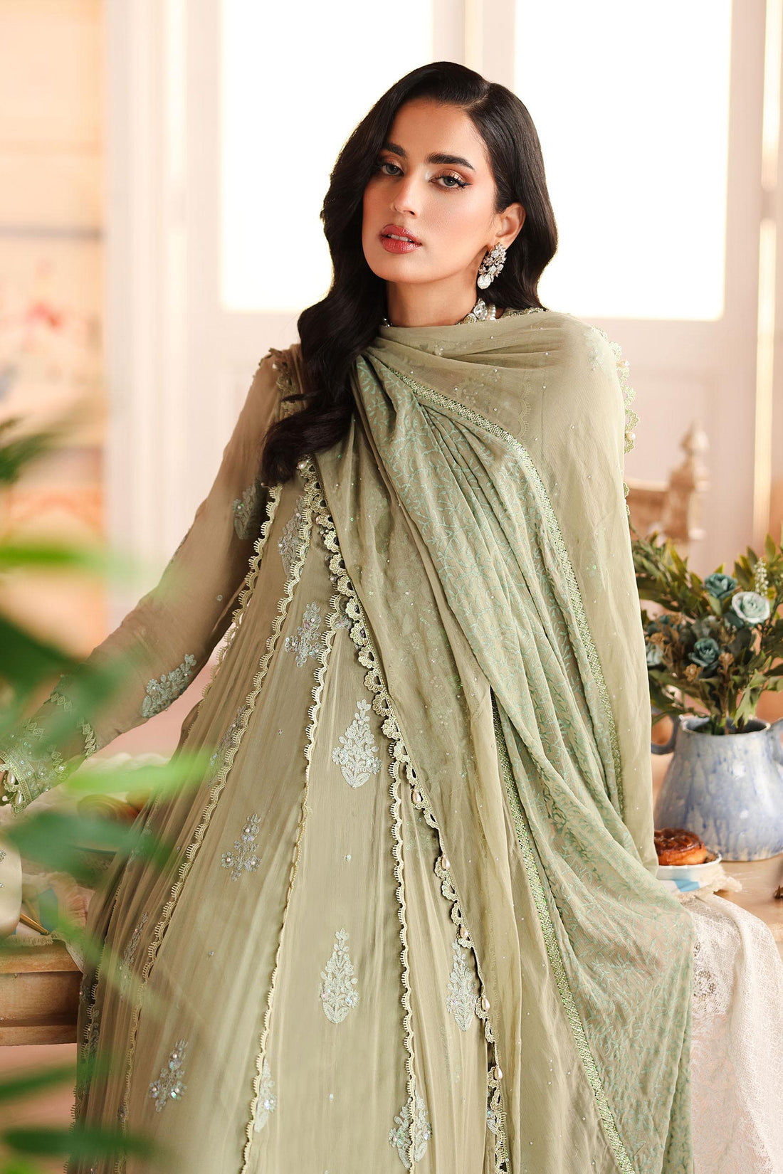 Maria B | Eid Collection 26 | 3 Piece Embroidered Chiffon Suit - House Of Hania