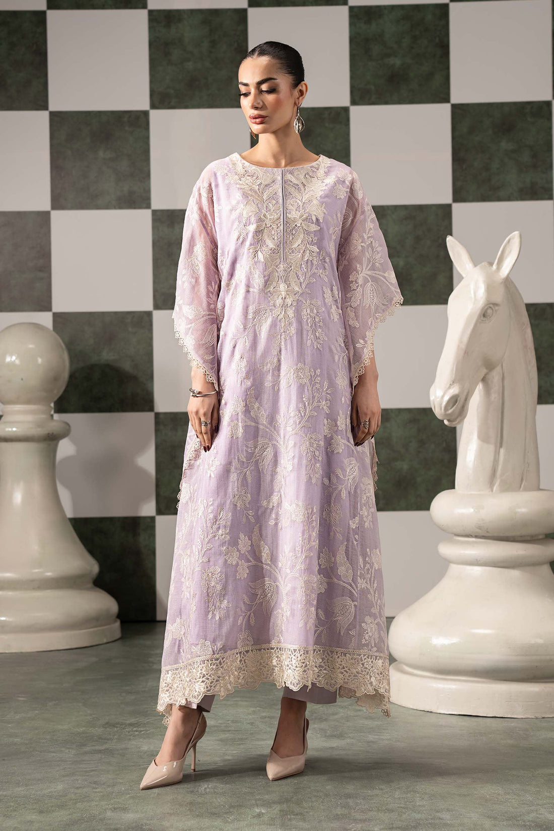 Maria B | Eid Collection 26 | 3 Piece Embroidered Cotton Net Suit - House Of Hania