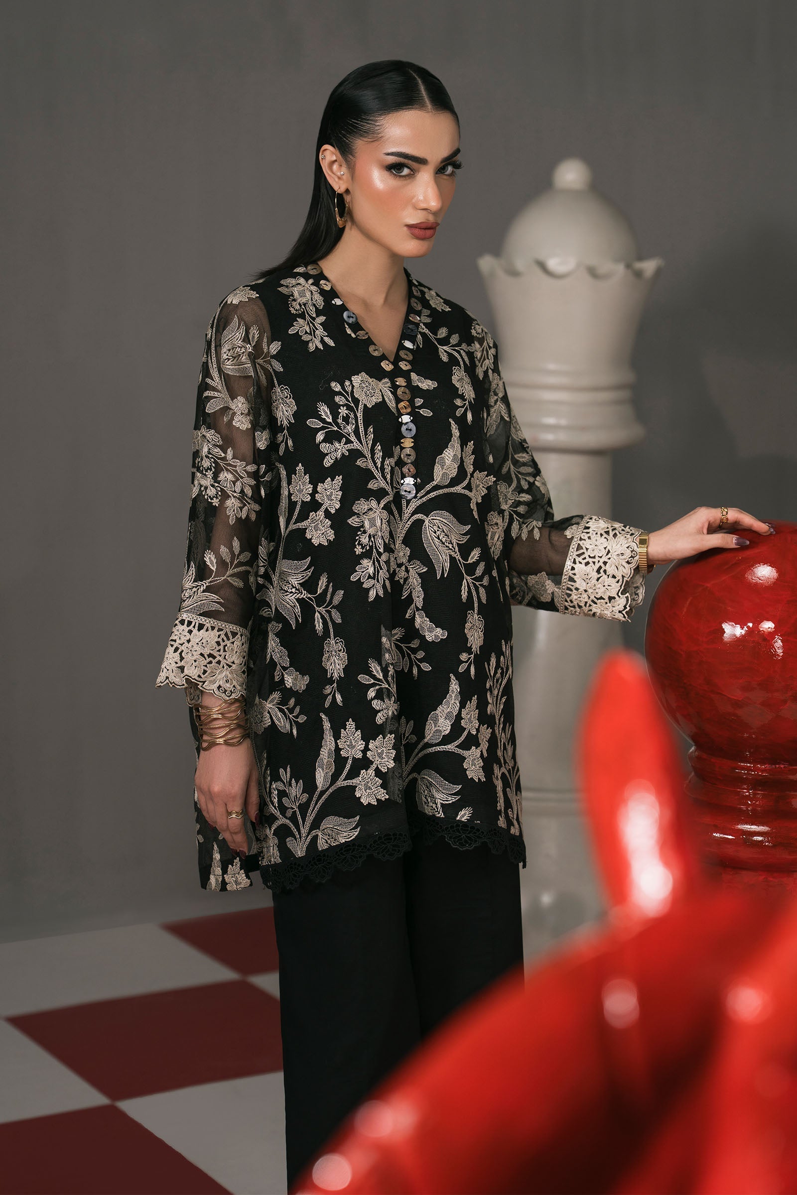 Maria B | Eid Collection 26 | 3 Piece Embroidered Cotton Net Suit - House Of Hania