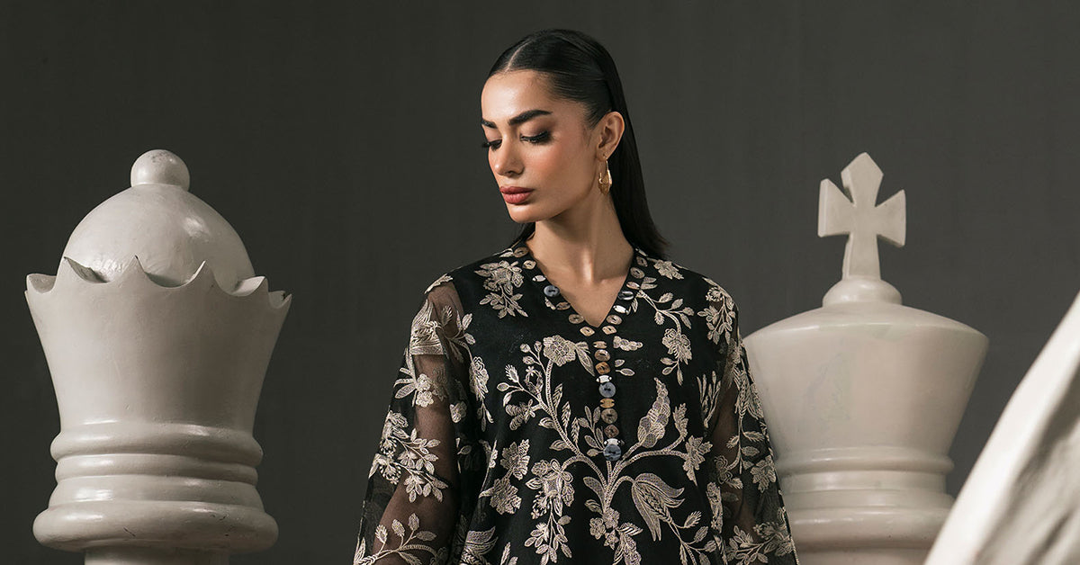 Maria B | Eid Collection 26 | 3 Piece Embroidered Cotton Net Suit - House Of Hania
