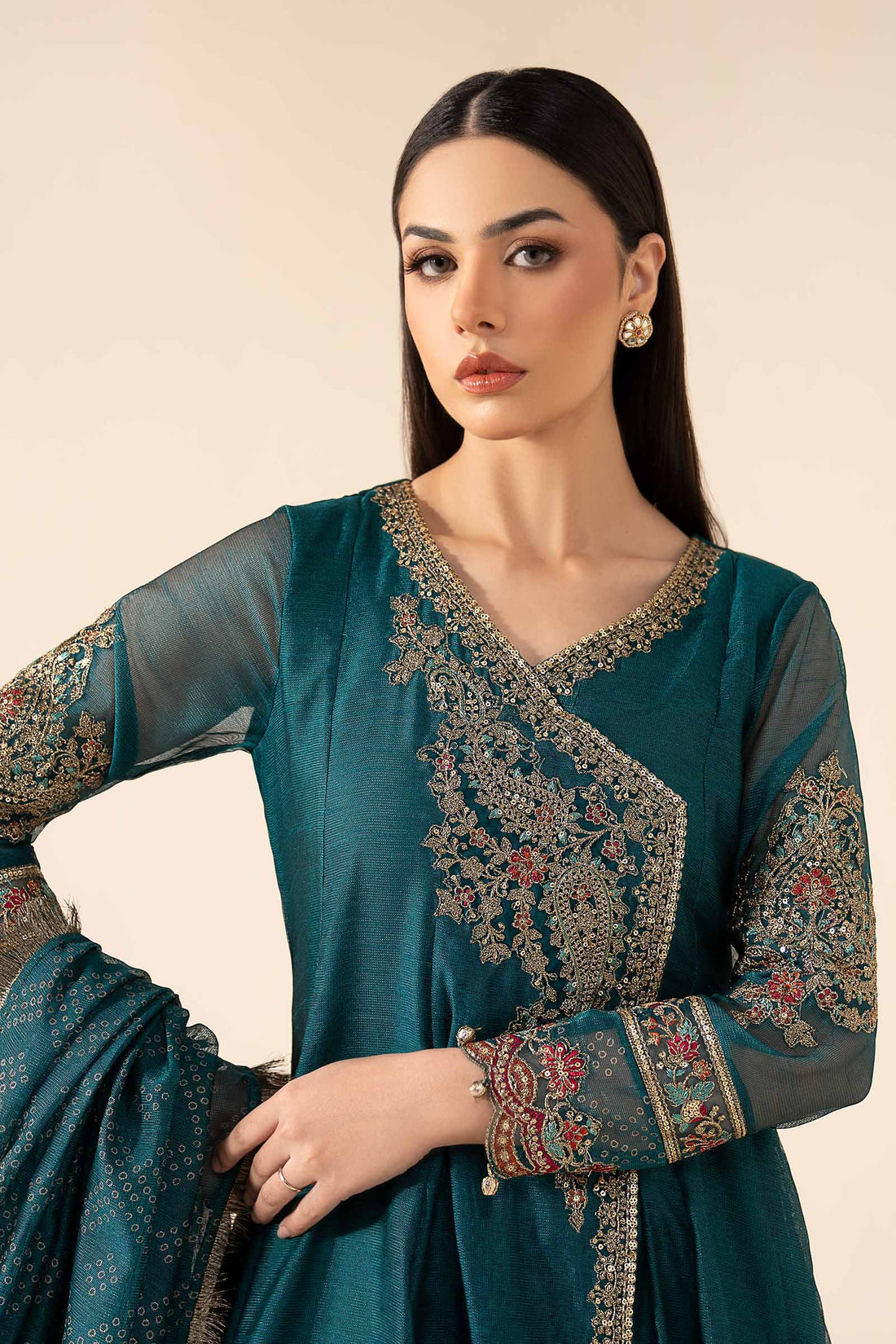 Maria B | Eid Collection 26 | 3 Piece Embroidered Cotton Net Suit - House Of Hania