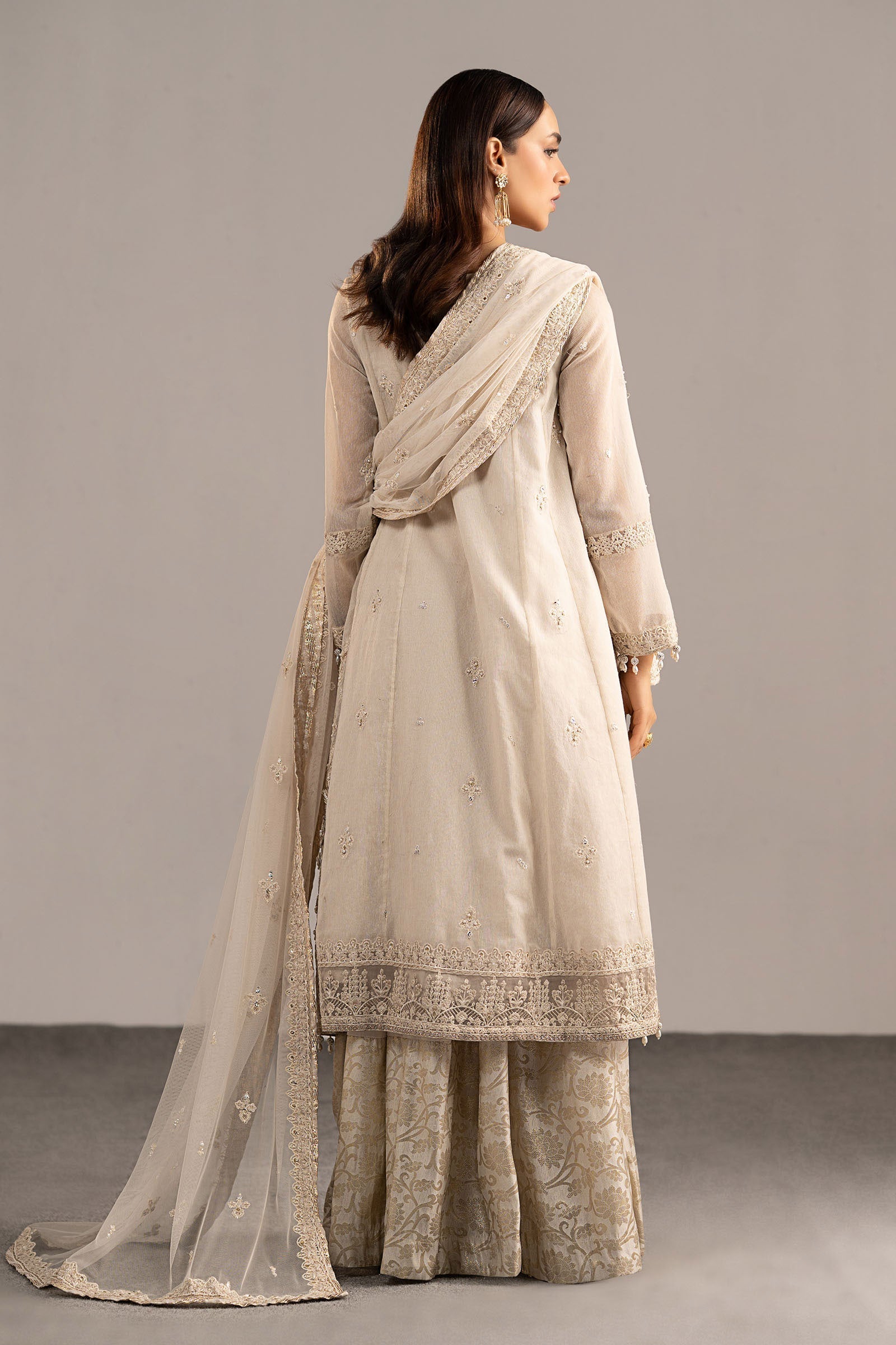 Maria B | Eid Collection 26 | 3 Piece Embroidered Cotton Net Suit - House Of Hania