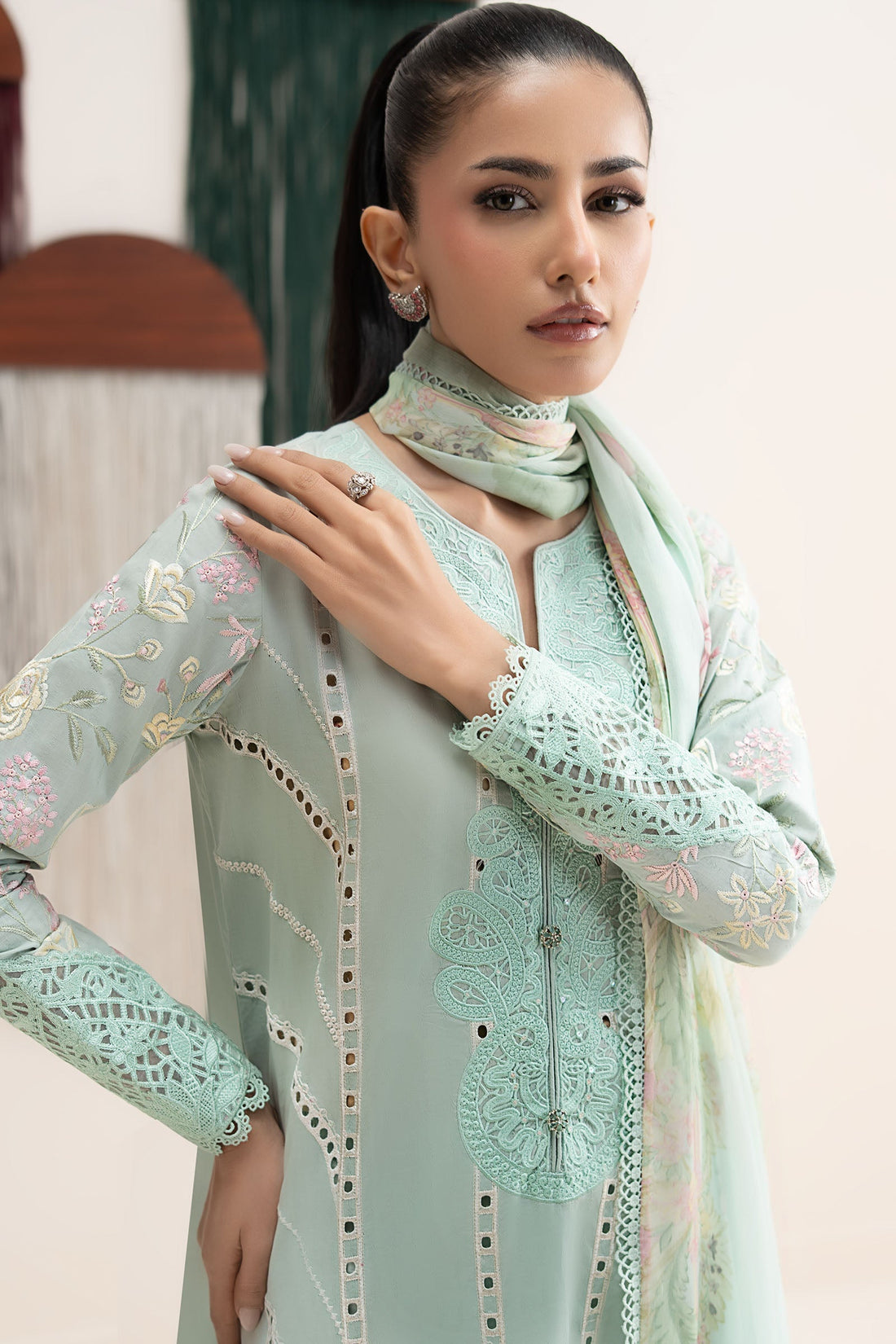 Maria B | Eid Collection 26 | 3 Piece Embroidered Dobby Jacquard Suit - House Of Hania