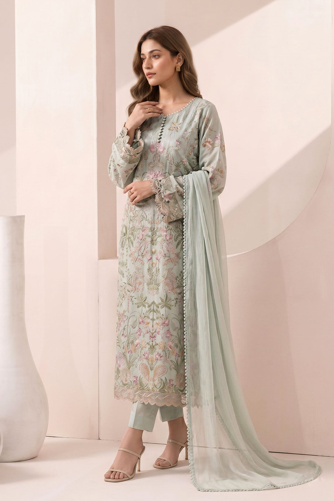 Maria B | Eid Collection 26 | 3 Piece Embroidered Dobby Jacquard Suit - House Of Hania
