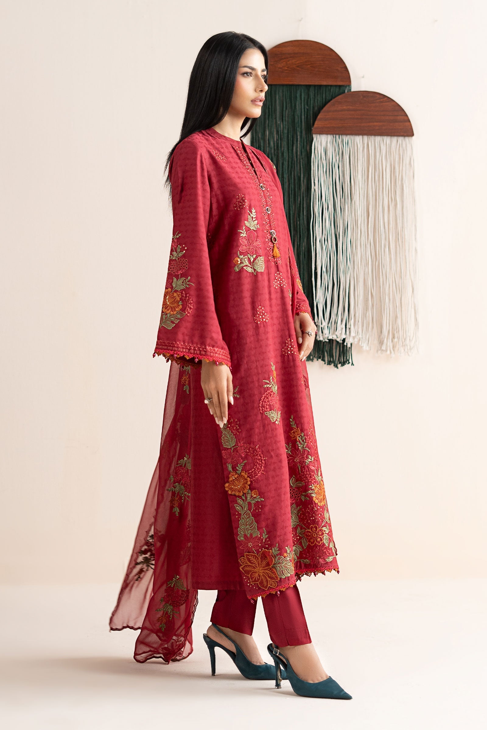 Maria B | Eid Collection 26 | 3 Piece Embroidered Dobby Jacquard Suit - House Of Hania
