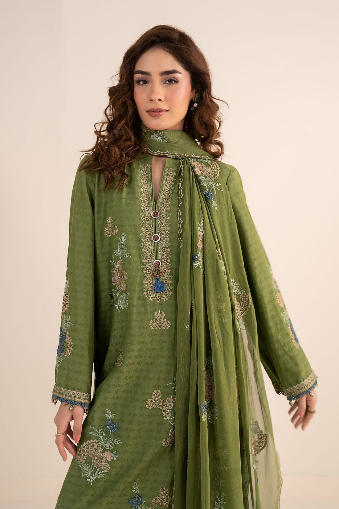 Maria B | Eid Collection 26 | 3 Piece Embroidered Dobby Jacquard Suit - House Of Hania