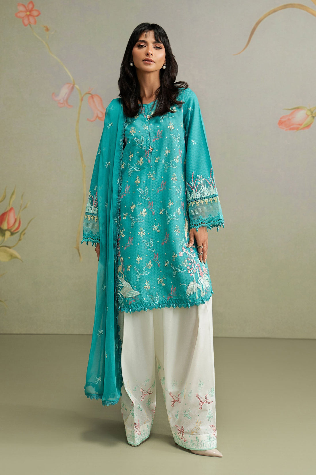 Maria B | Eid Collection 26 | 3 Piece Embroidered Dobby Lawn Suit - House Of Hania