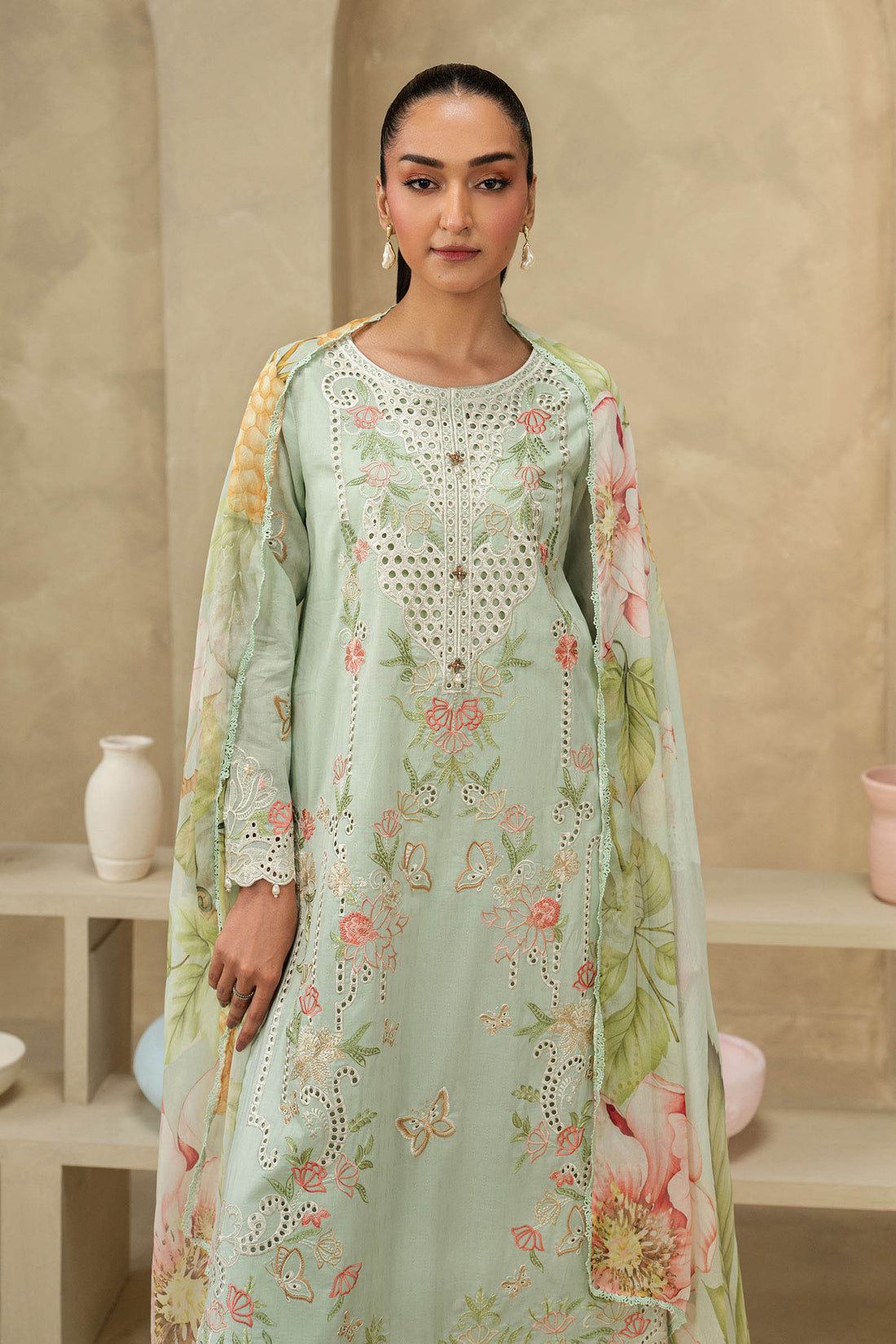 Maria B | Eid Collection 26 | 3 Piece Embroidered Dobby Lawn Suit - House Of Hania