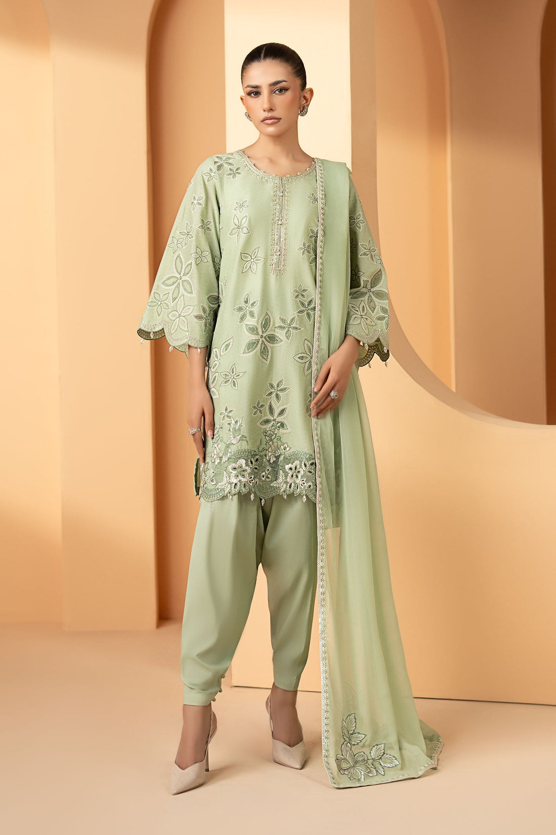 Maria B | Eid Collection 26 | 3 Piece Embroidered Dobby Lawn Suit - House Of Hania