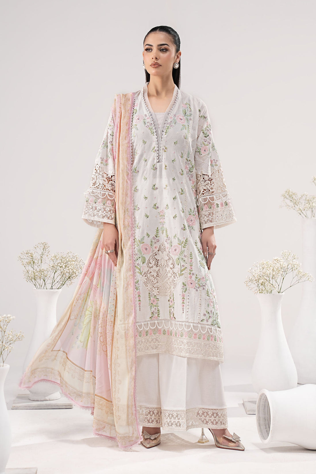 Maria B | Eid Collection 26 | 3 Piece Embroidered Dobby Lawn Suit - House Of Hania