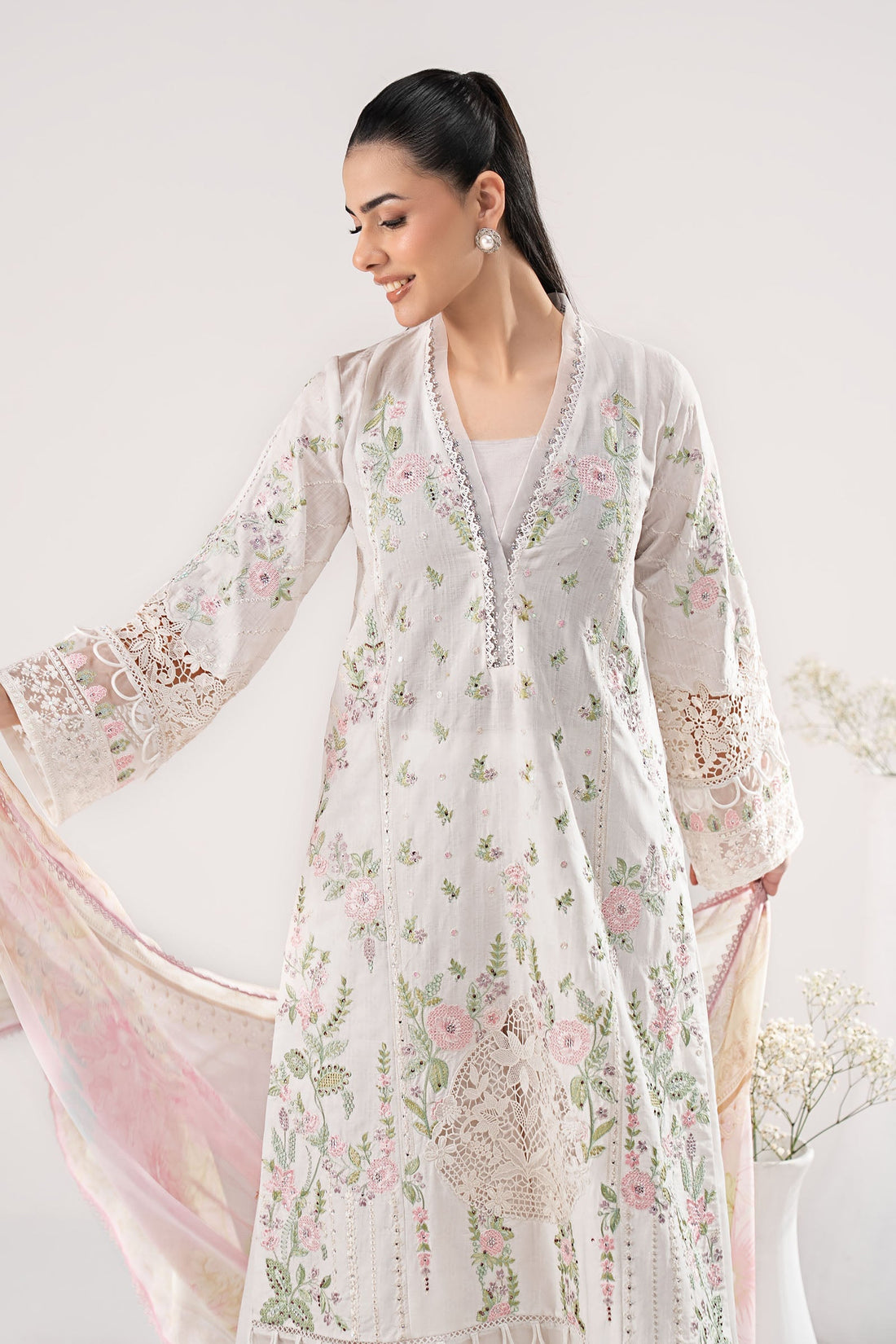 Maria B | Eid Collection 26 | 3 Piece Embroidered Dobby Lawn Suit - House Of Hania