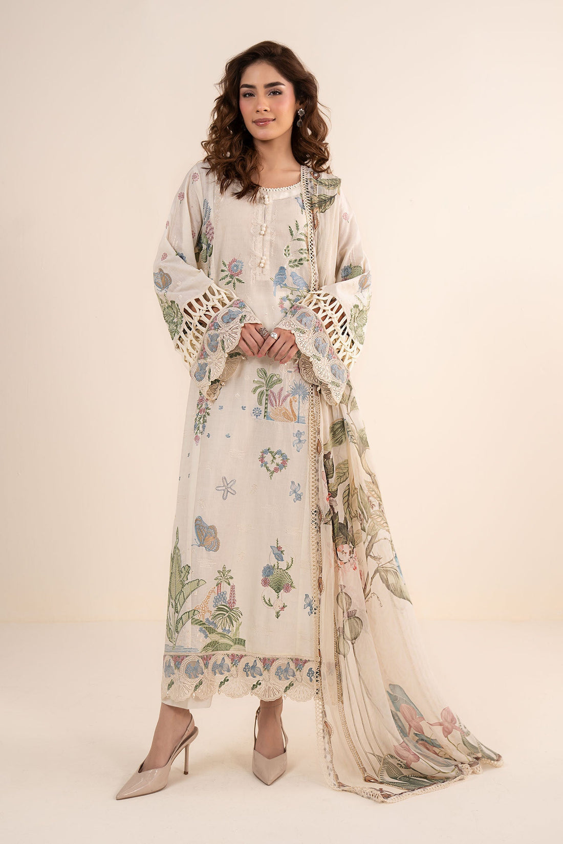 Maria B | Eid Collection 26 | 3 Piece Embroidered Dobby Lawn Suit - House Of Hania