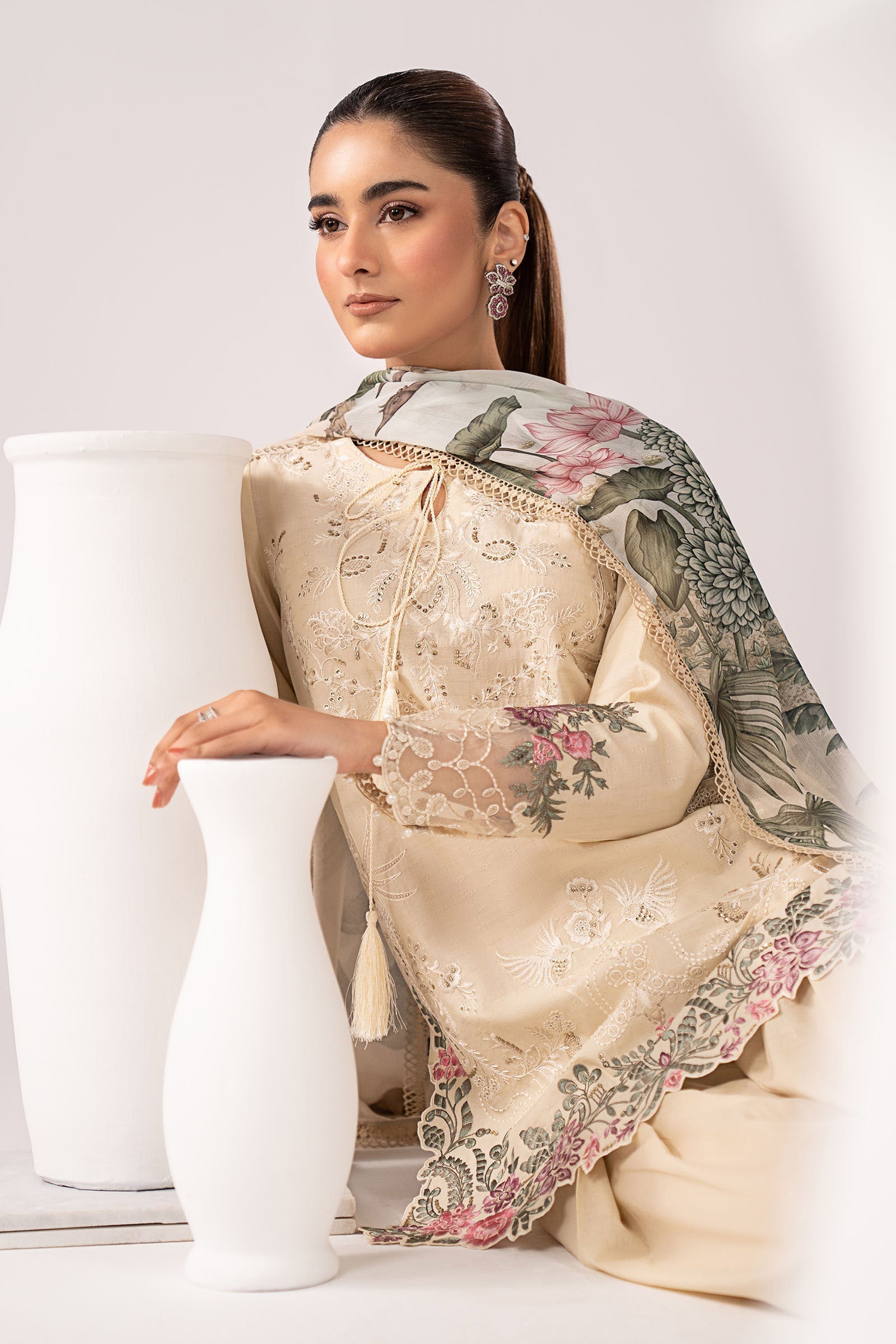 Maria B | Eid Collection 26 | 3 Piece Embroidered Dobby Lawn Suit - House Of Hania