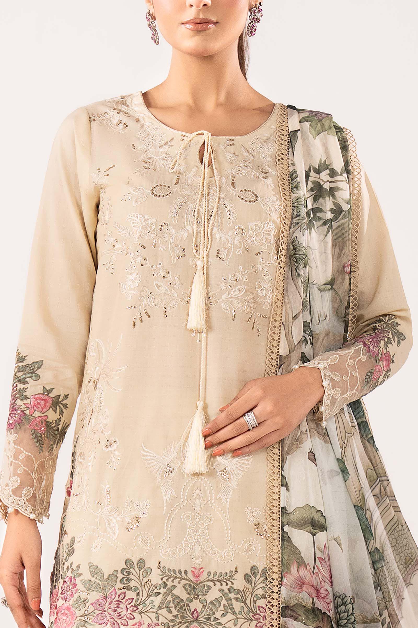 Maria B | Eid Collection 26 | 3 Piece Embroidered Dobby Lawn Suit - House Of Hania