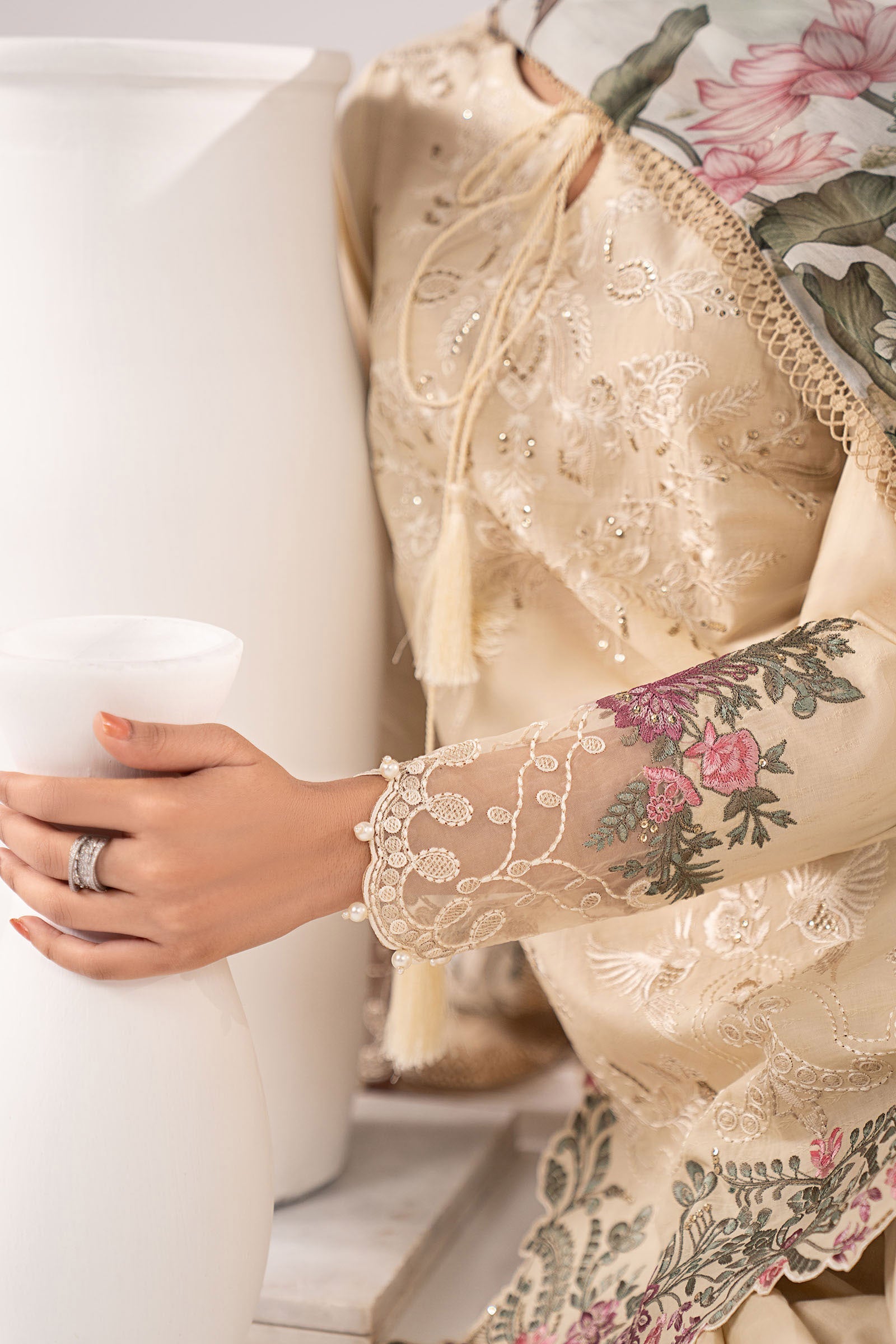 Maria B | Eid Collection 26 | 3 Piece Embroidered Dobby Lawn Suit - House Of Hania