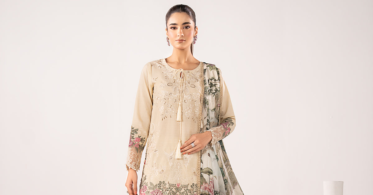 Maria B | Eid Collection 26 | 3 Piece Embroidered Dobby Lawn Suit - House Of Hania