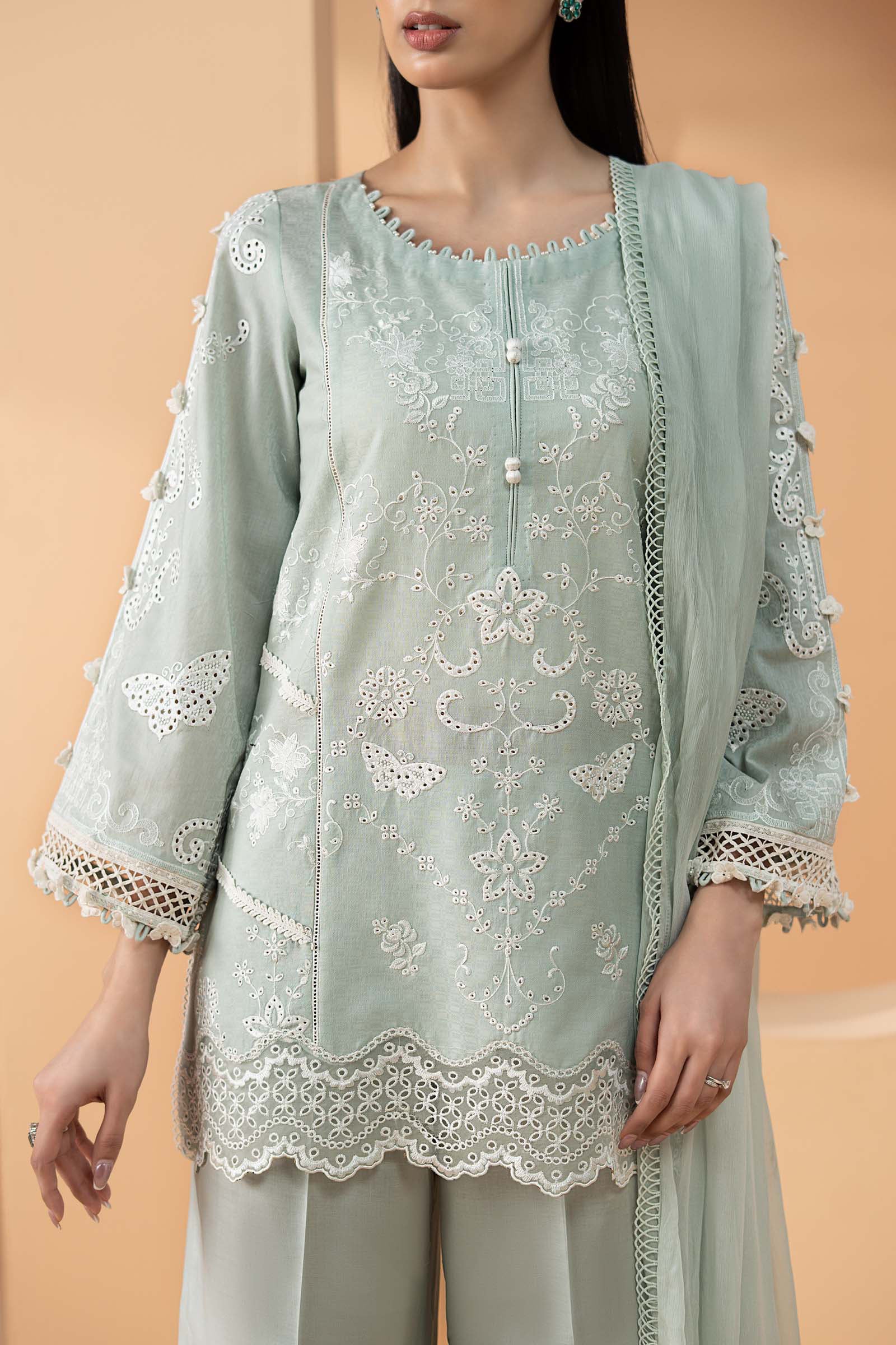 Maria B | Eid Collection 26 | 3 Piece Embroidered Dobby Lawn Suit - House Of Hania