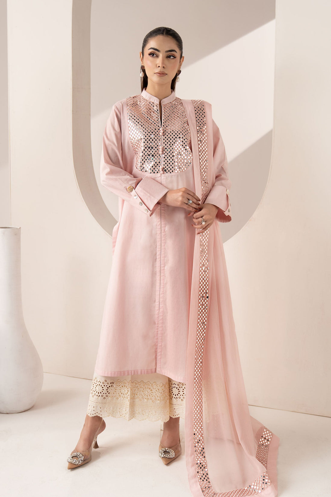 Maria B | Eid Collection 26 | 3 Piece Embroidered Dobby Lawn Suit - House Of Hania