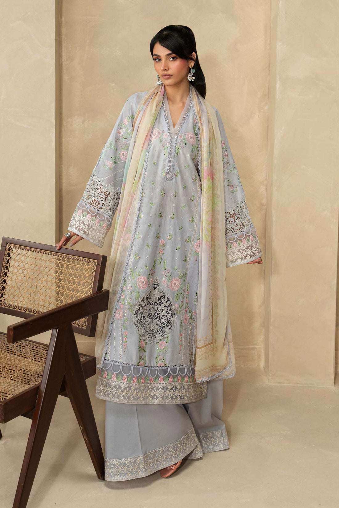 Maria B | Eid Collection 26 | 3 Piece Embroidered Dobby Lawn Suit - House Of Hania