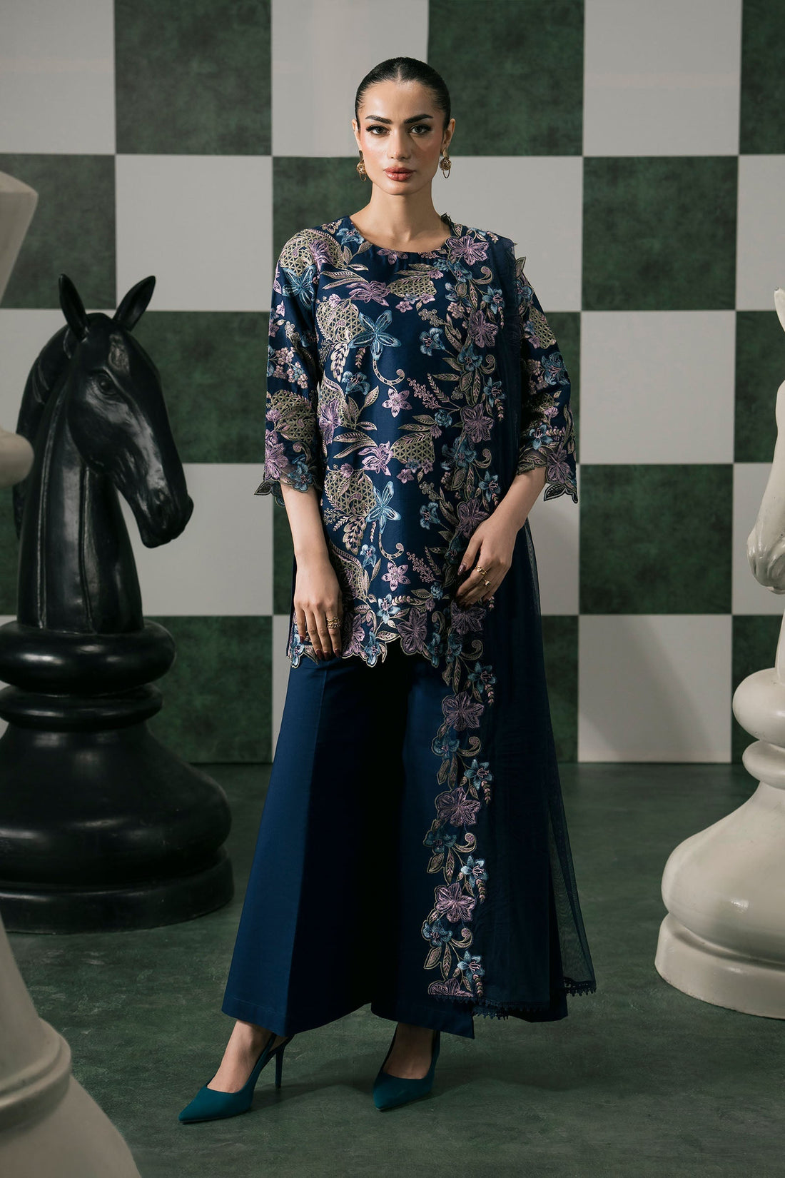Maria B | Eid Collection 26 | 3 Piece Embroidered Dobby Lawn Suit - House Of Hania