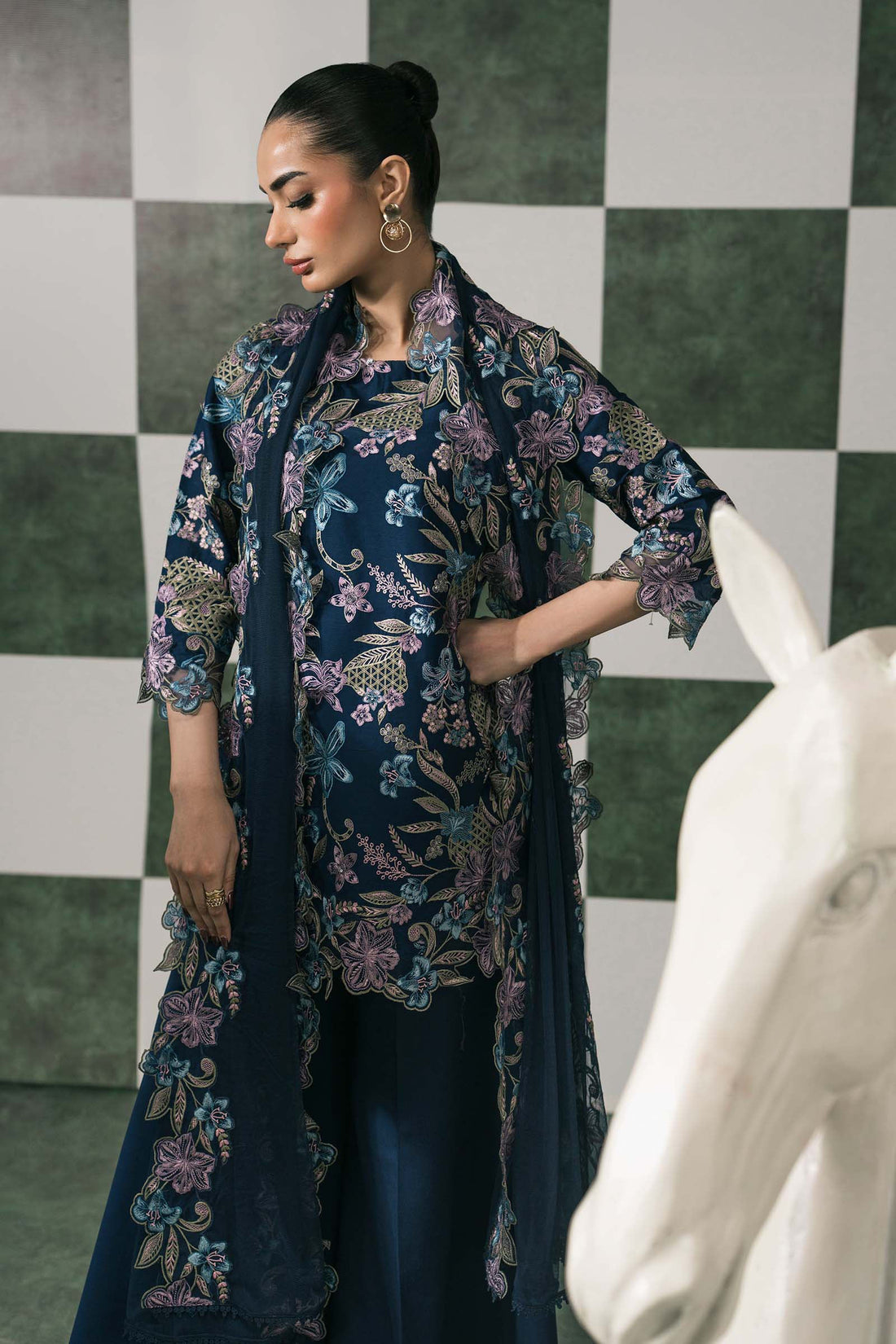 Maria B | Eid Collection 26 | 3 Piece Embroidered Dobby Lawn Suit - House Of Hania