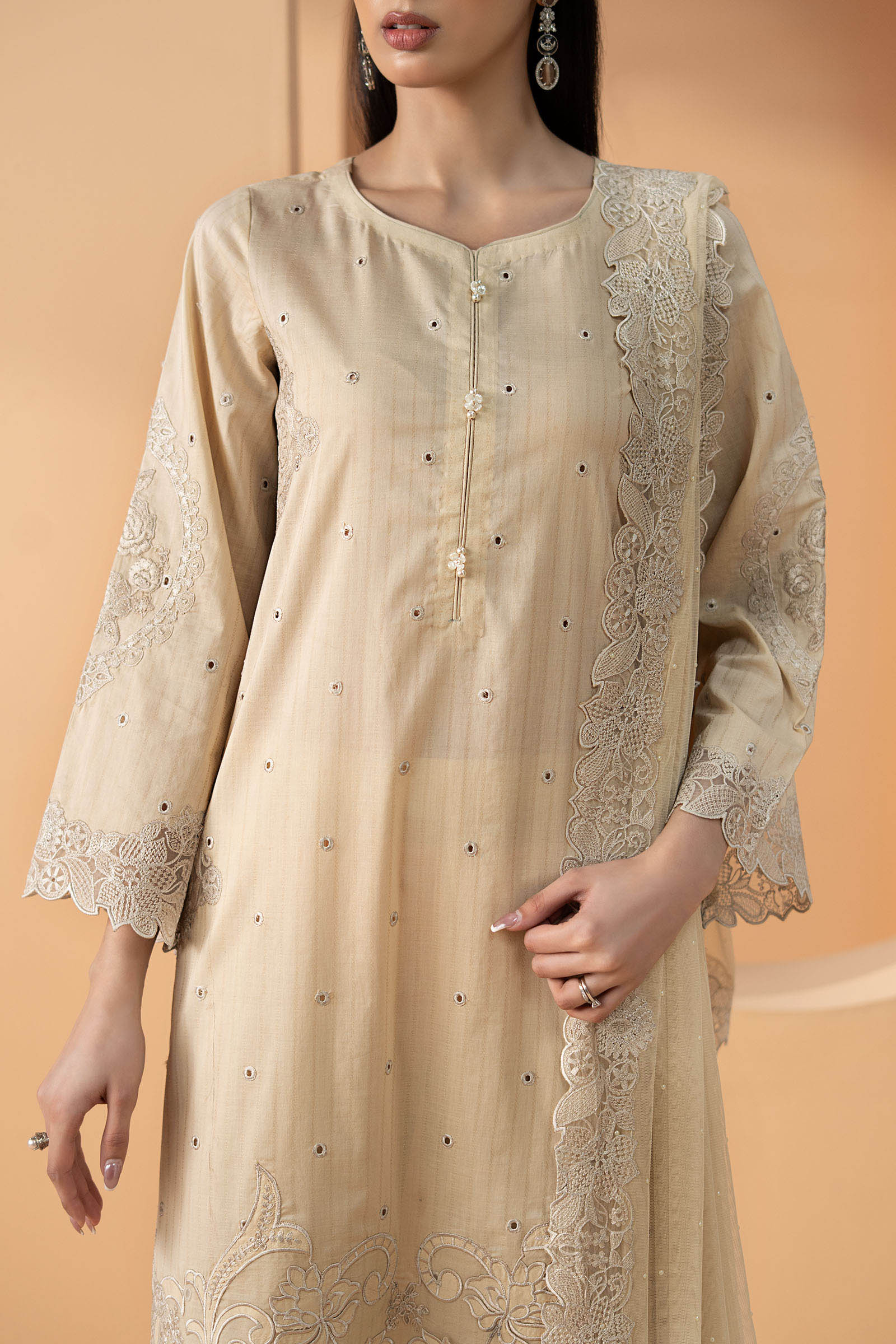 Maria B | Eid Collection 26 | 3 Piece Embroidered Dobby Lawn Suit - House Of Hania