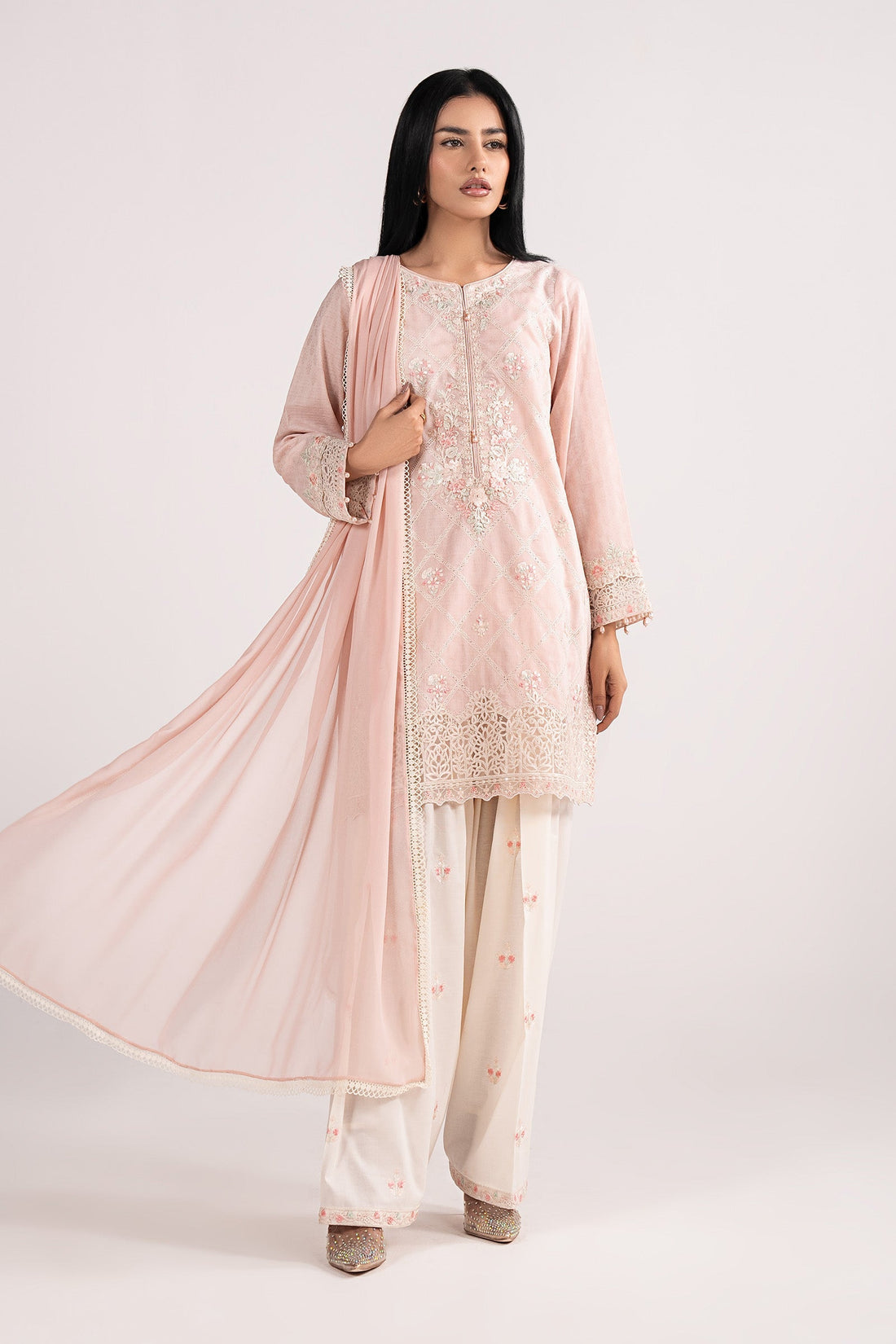 Maria B | Eid Collection 26 | 3 Piece Embroidered Dobby Lawn Suit - House Of Hania