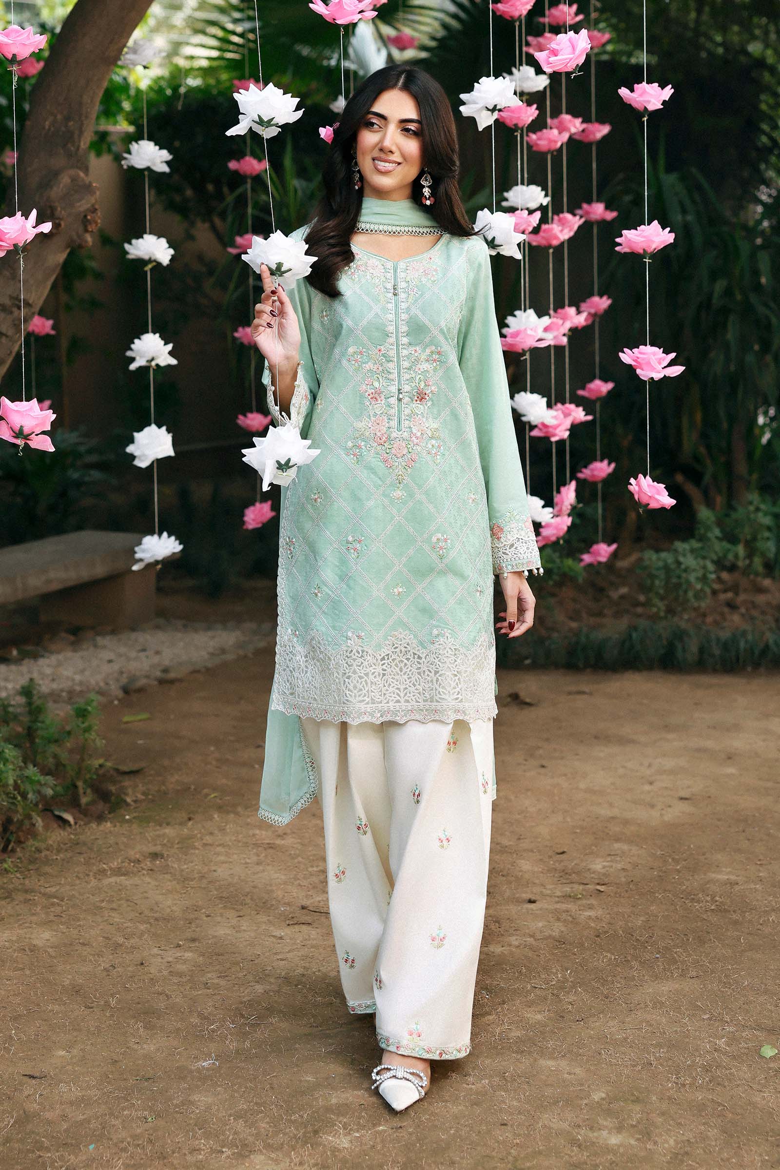 Maria B | Eid Collection 26 | 3 Piece Embroidered Dobby Lawn Suit - House Of Hania